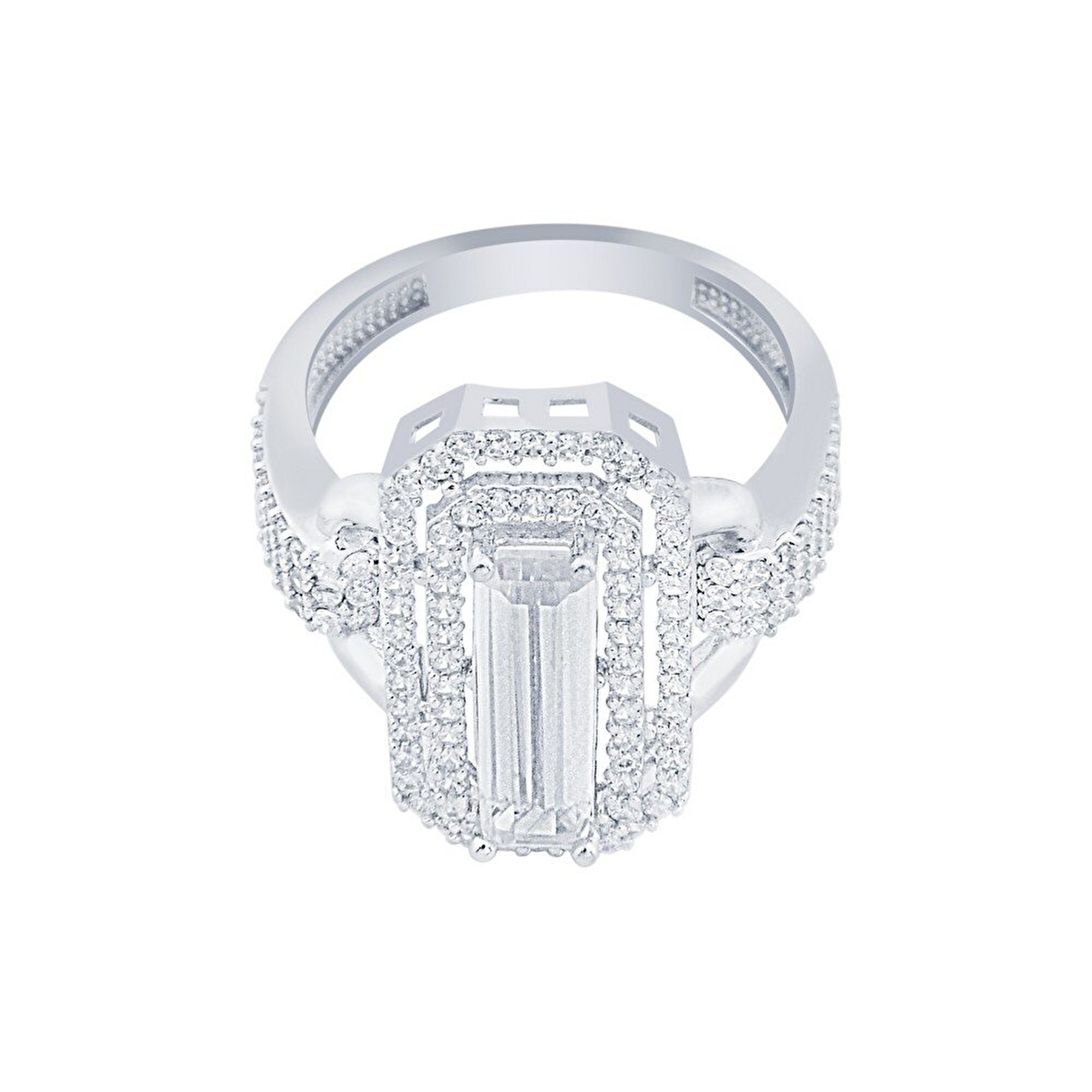 14 Ayar Beyaz Altın Baget Yüzük