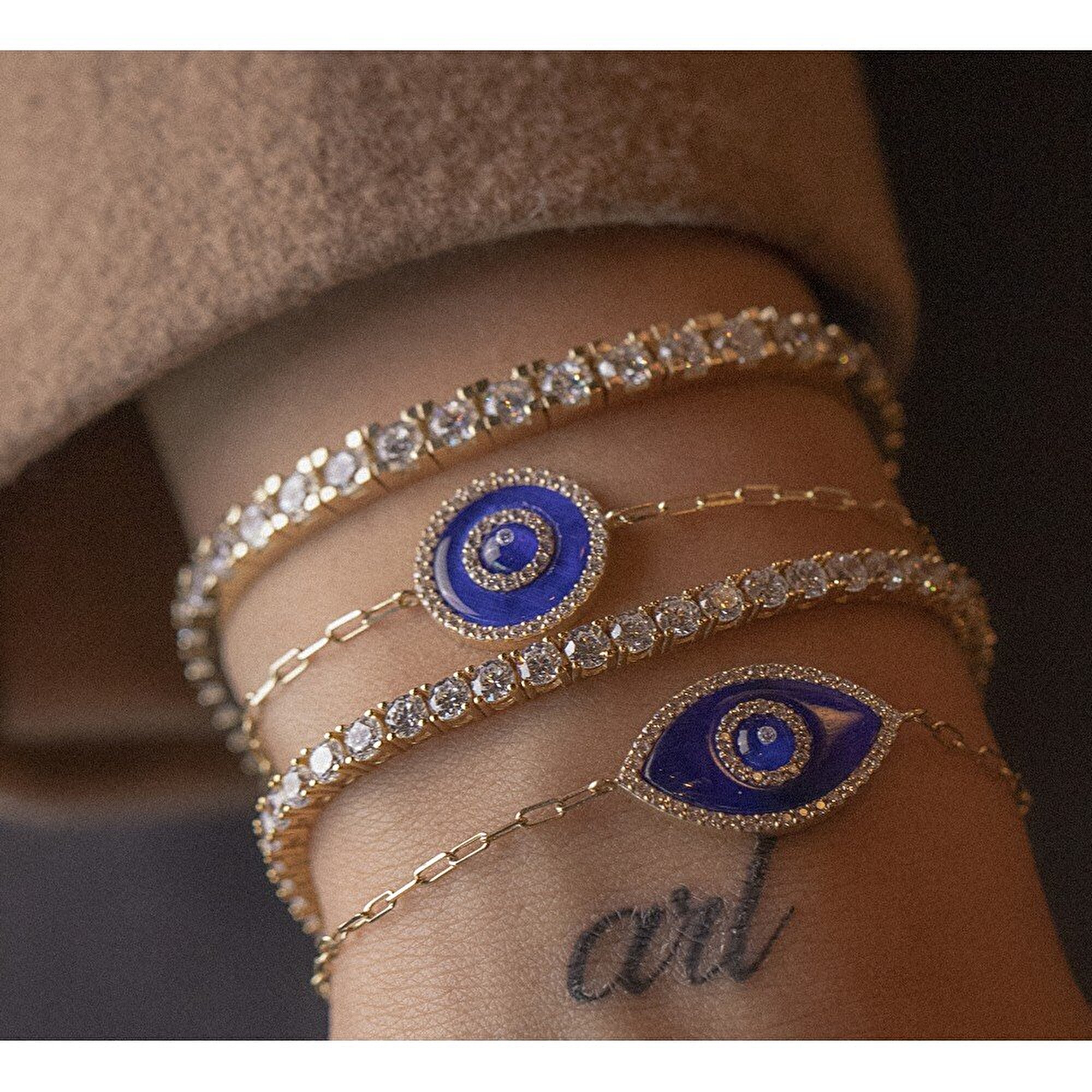 14 Ayar Sarı Altın Nazar Boncuklu Bileklik