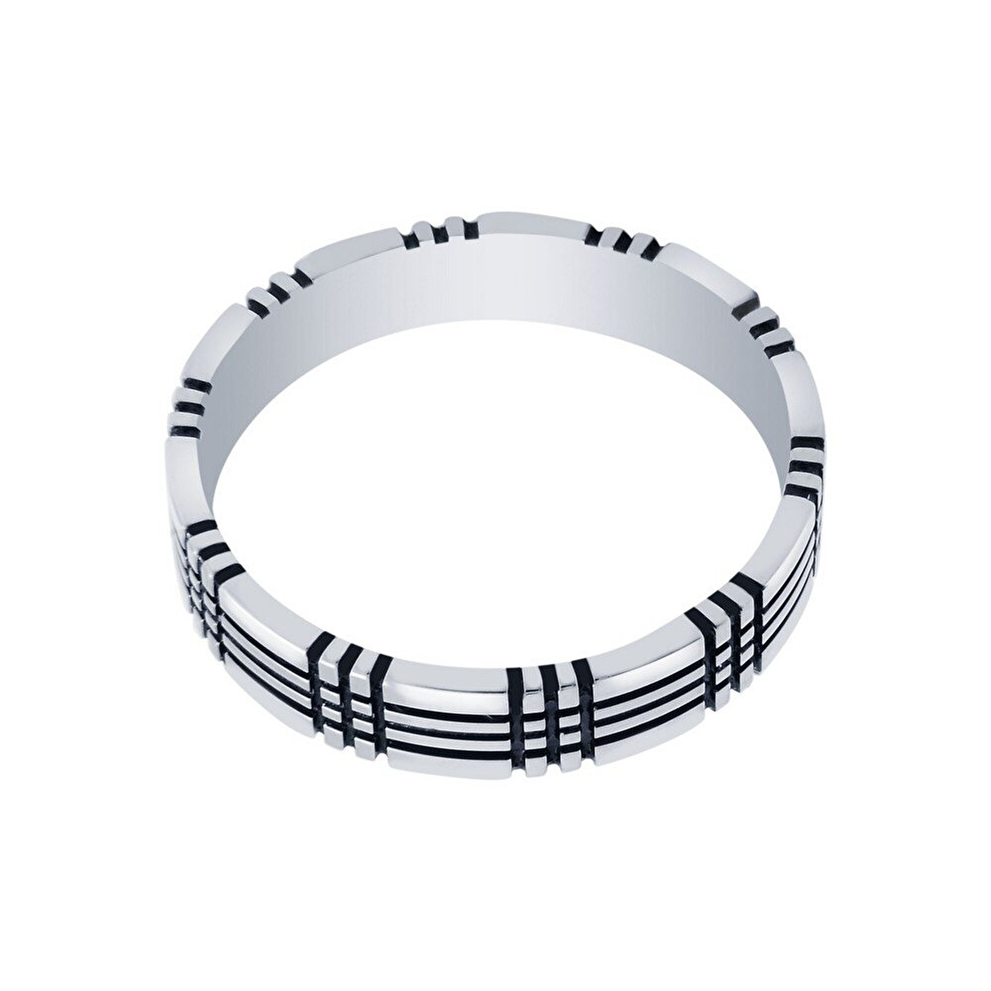 14 Ayar Siyah-Beyaz Altın Modern Alyans