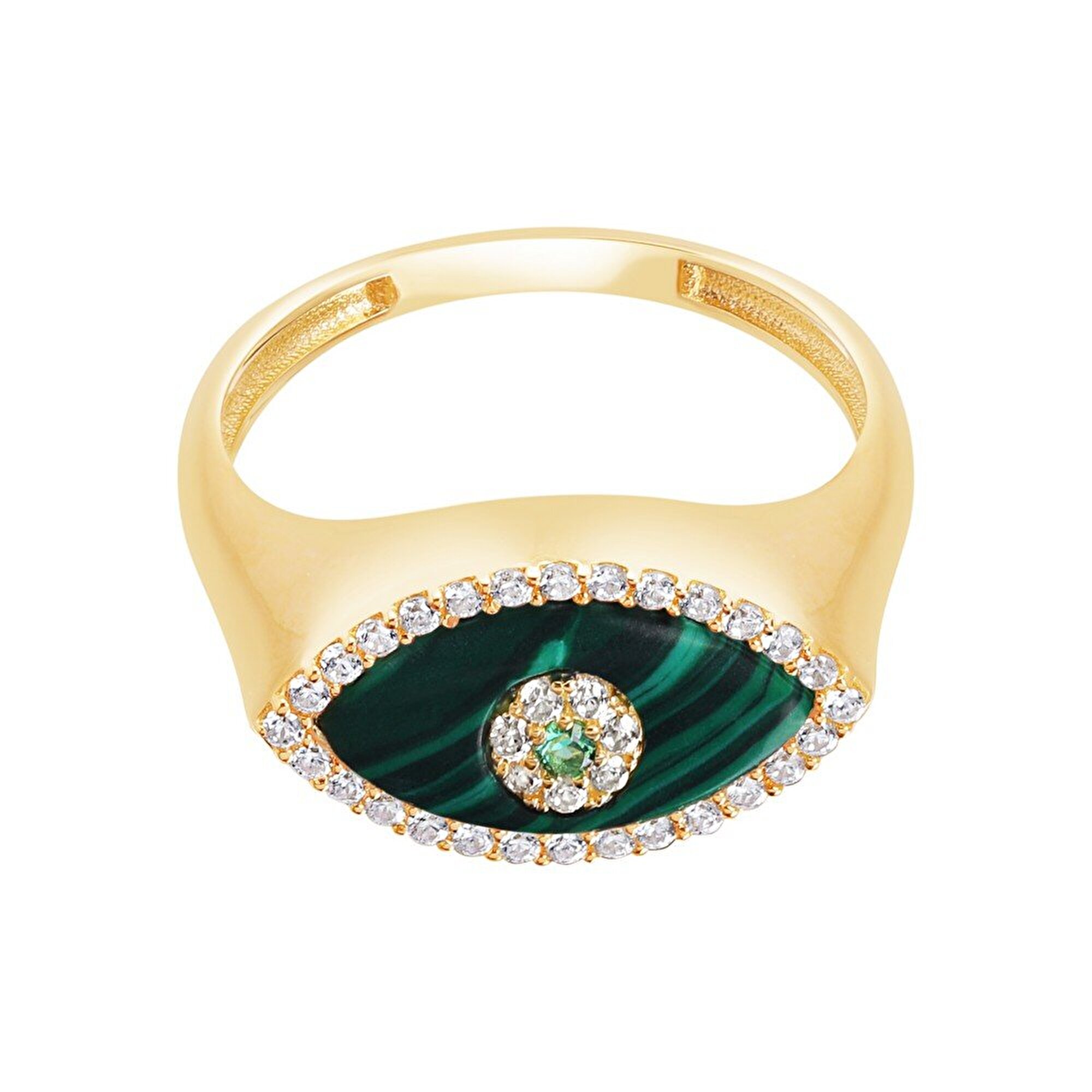 14 Ayar Sarı Altın Göz Figürlü Yüzük