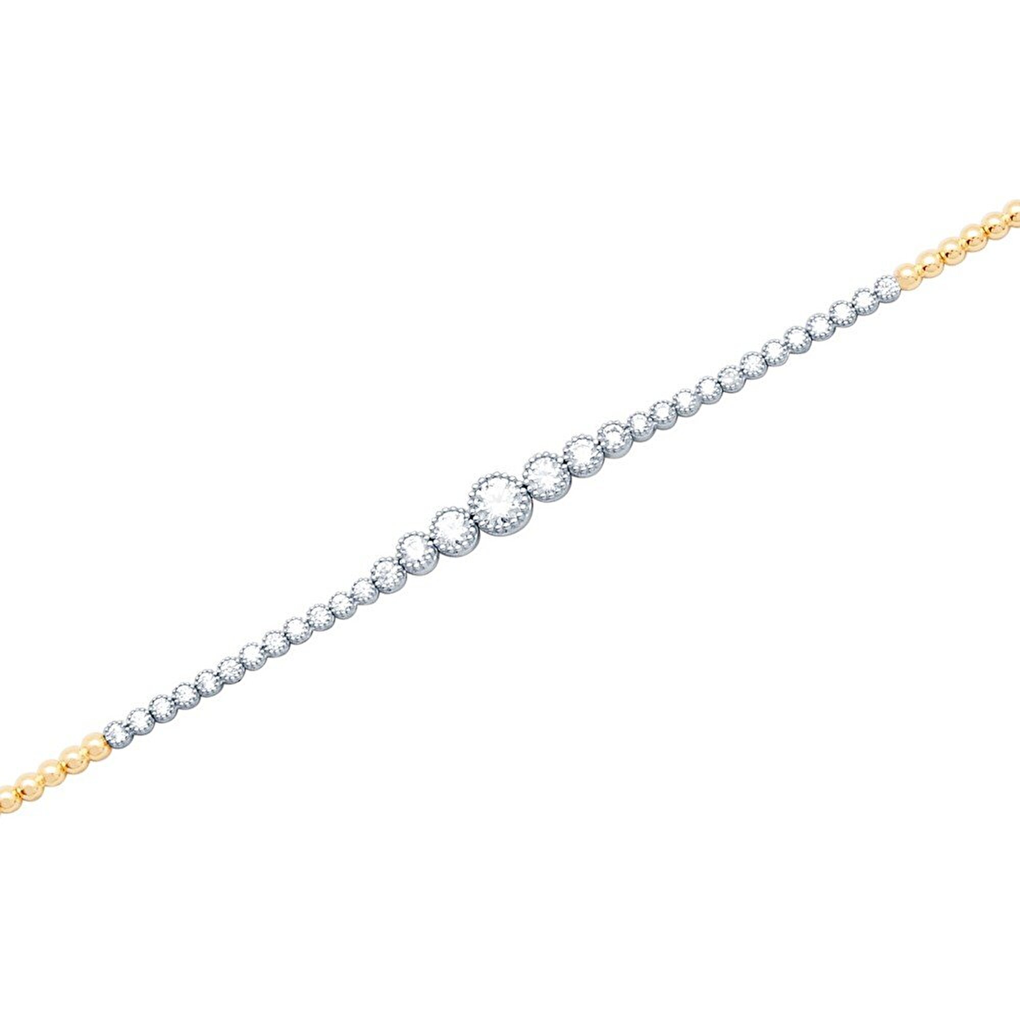 14 Ayar Sarı-Beyaz Altın Trend Bileklik