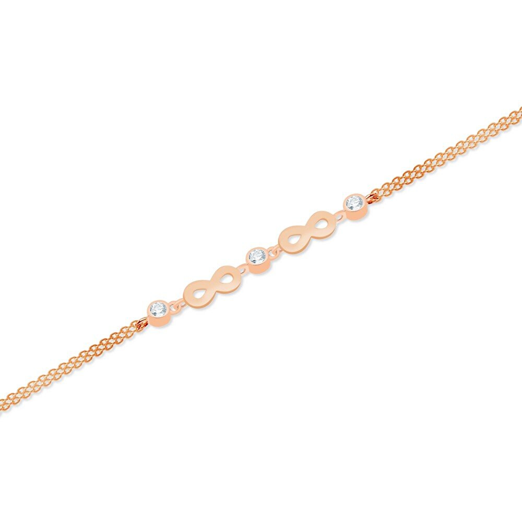 14 Ayar Rose Altın Sonsuzluk Figürlü Bileklik