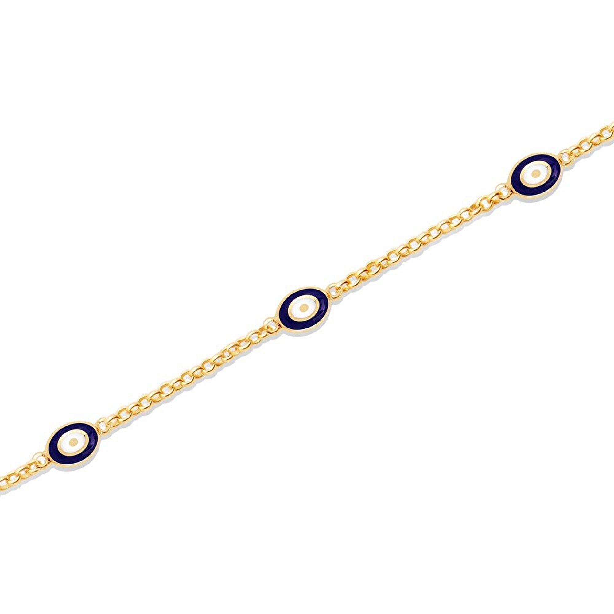 14 Ayar Sarı Altın Nazar Boncuklu Bileklik