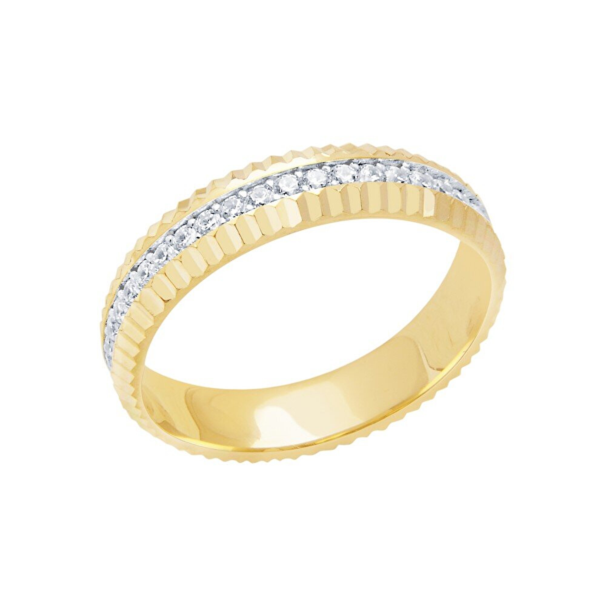 14 Ayar Sarı Altın Modern Alyans