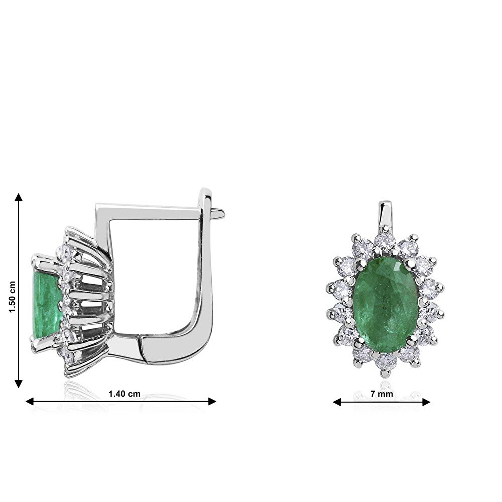 1,29 Karat Zümrüt Pırlanta Küpe