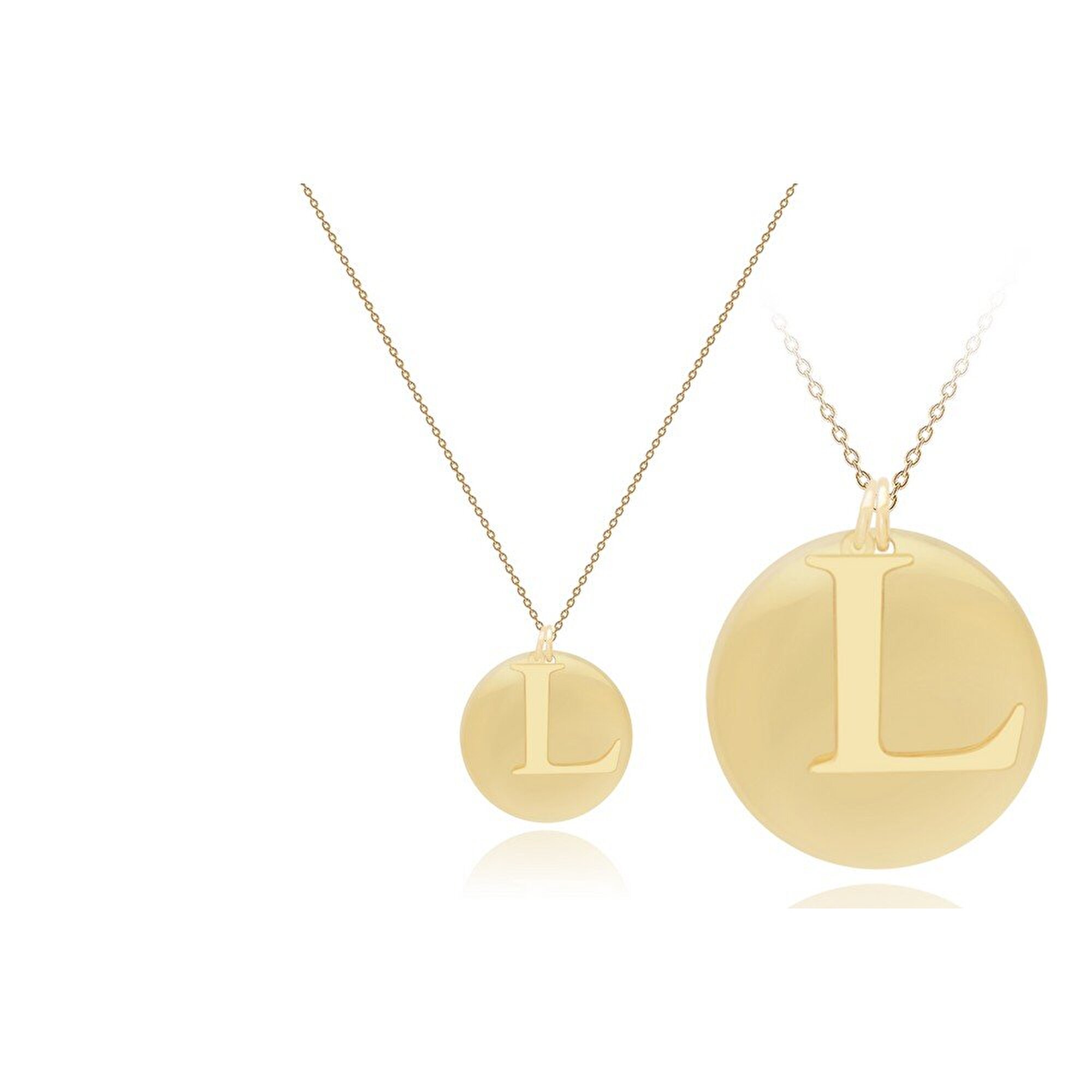 14 Ayar L Harf Plaka Kolye