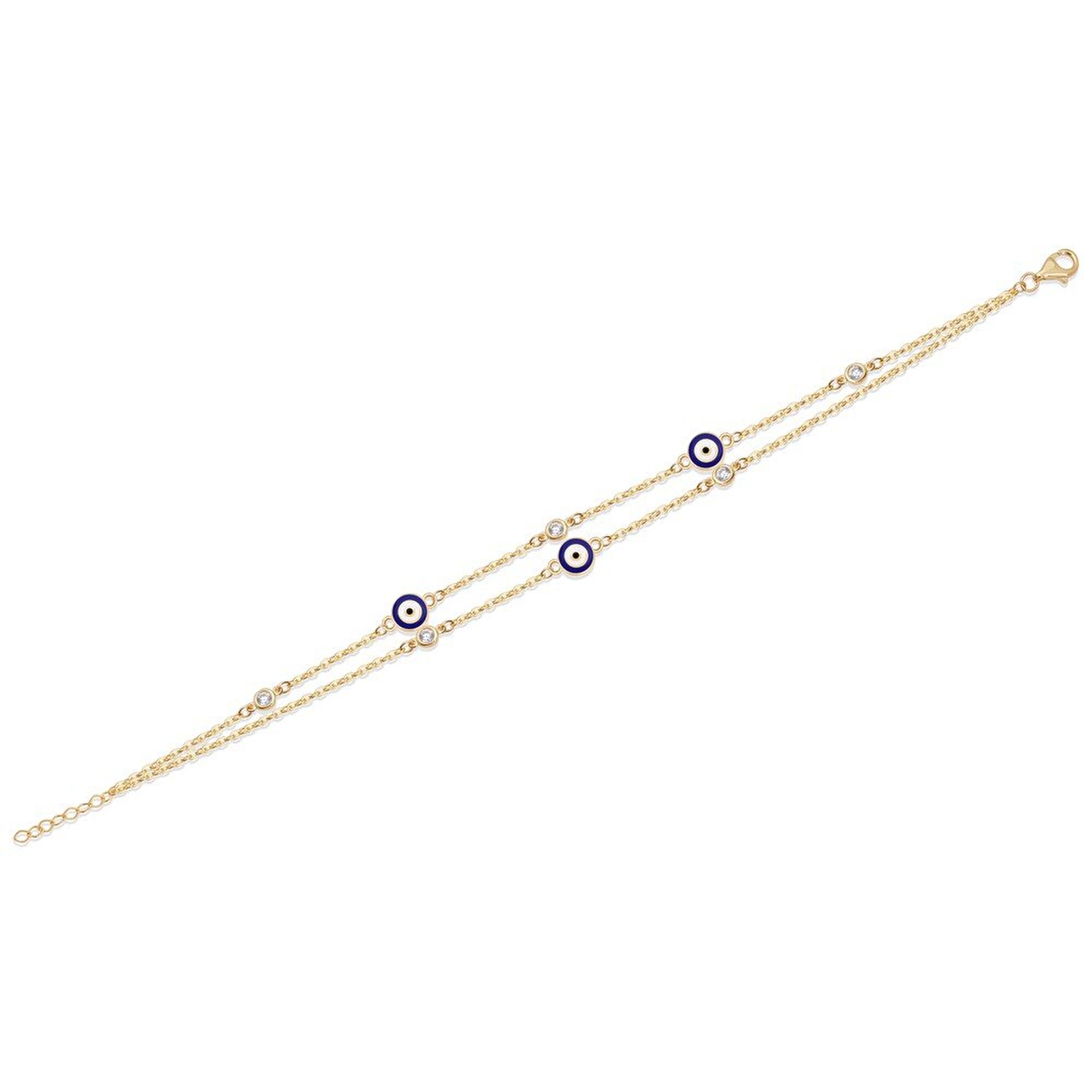 14 Ayar Sarı Altın Nazar Boncuklu Bileklik