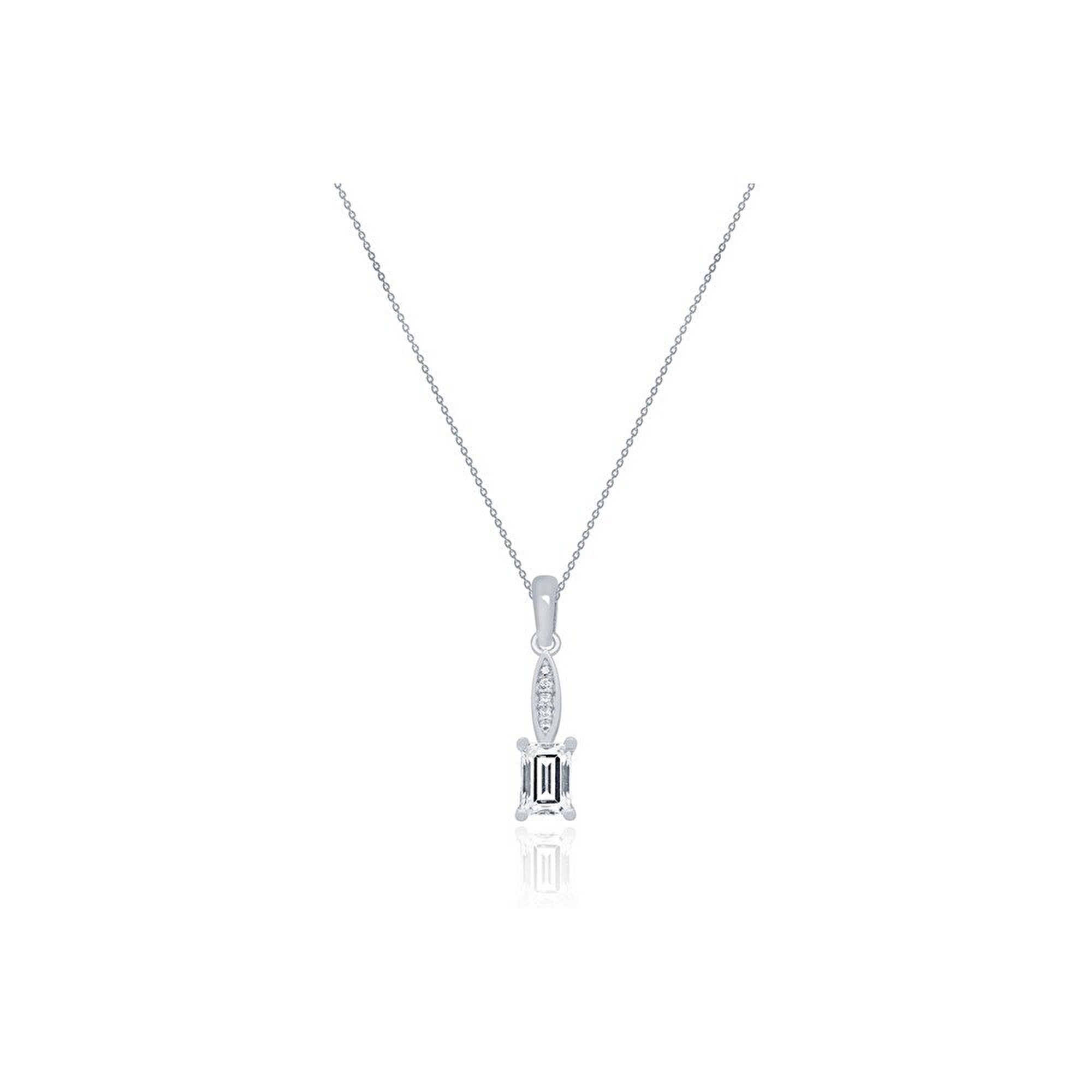 14 Ayar Beyaz Altın Baget Kolye