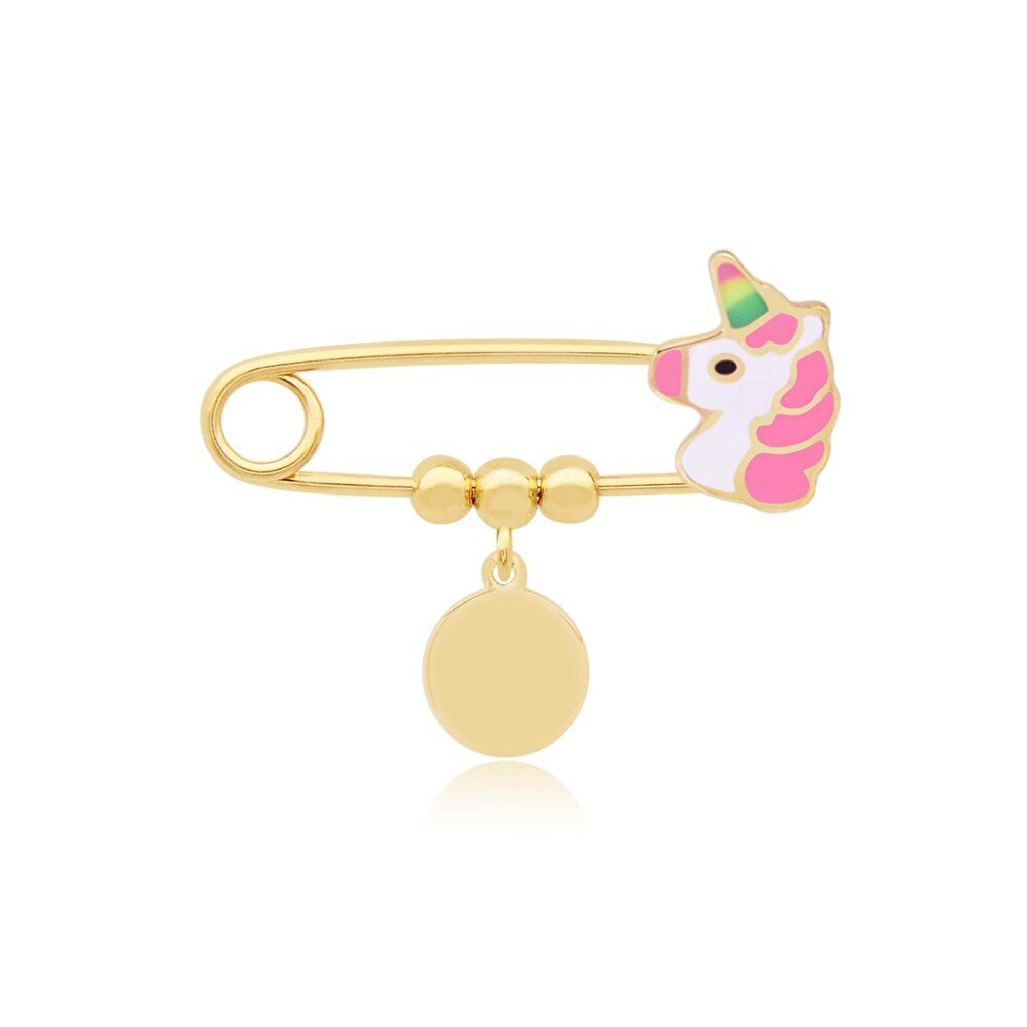 14 Ayar Sarı Altın Plaka İğne