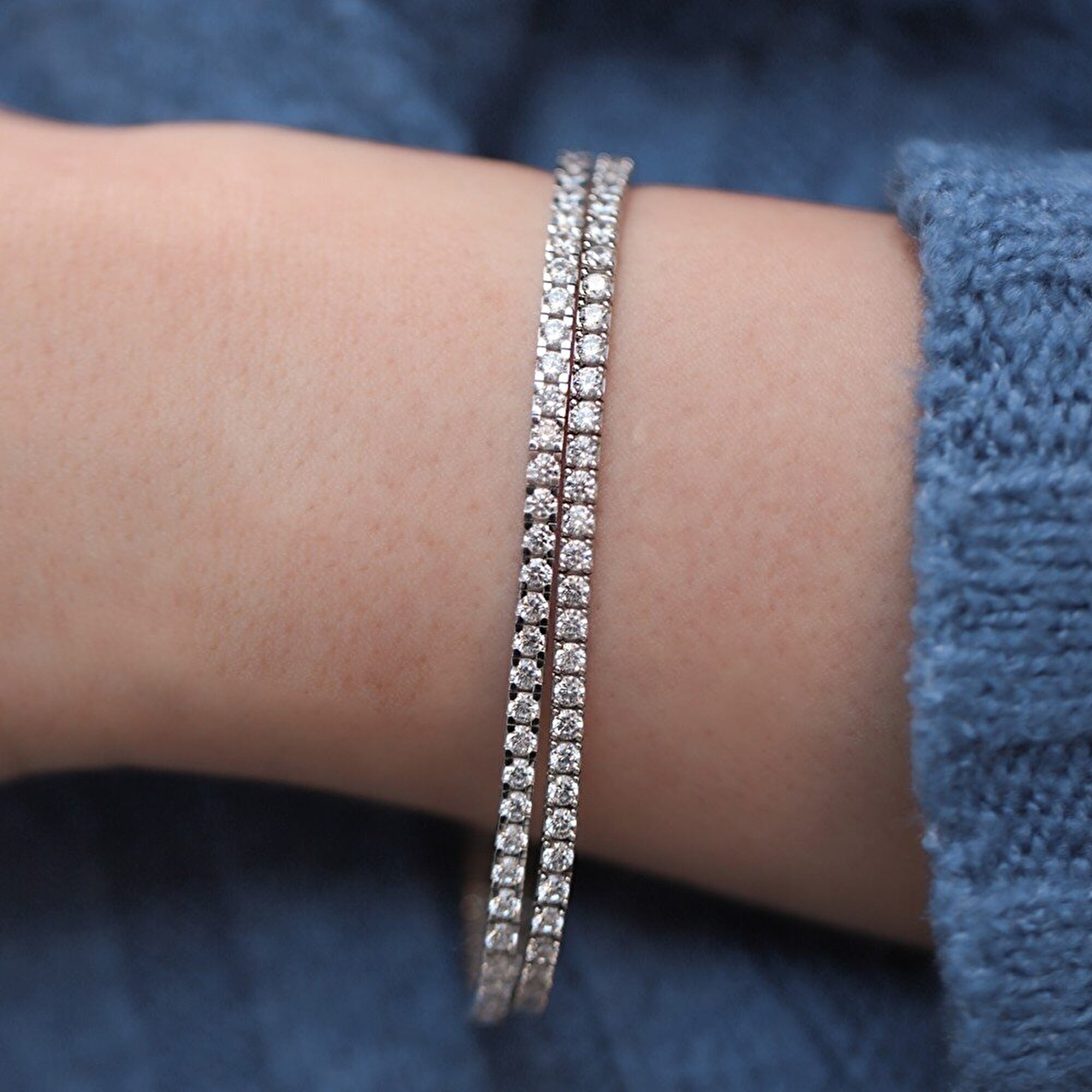 14 Ayar Beyaz Altın Su Yolu Bileklik