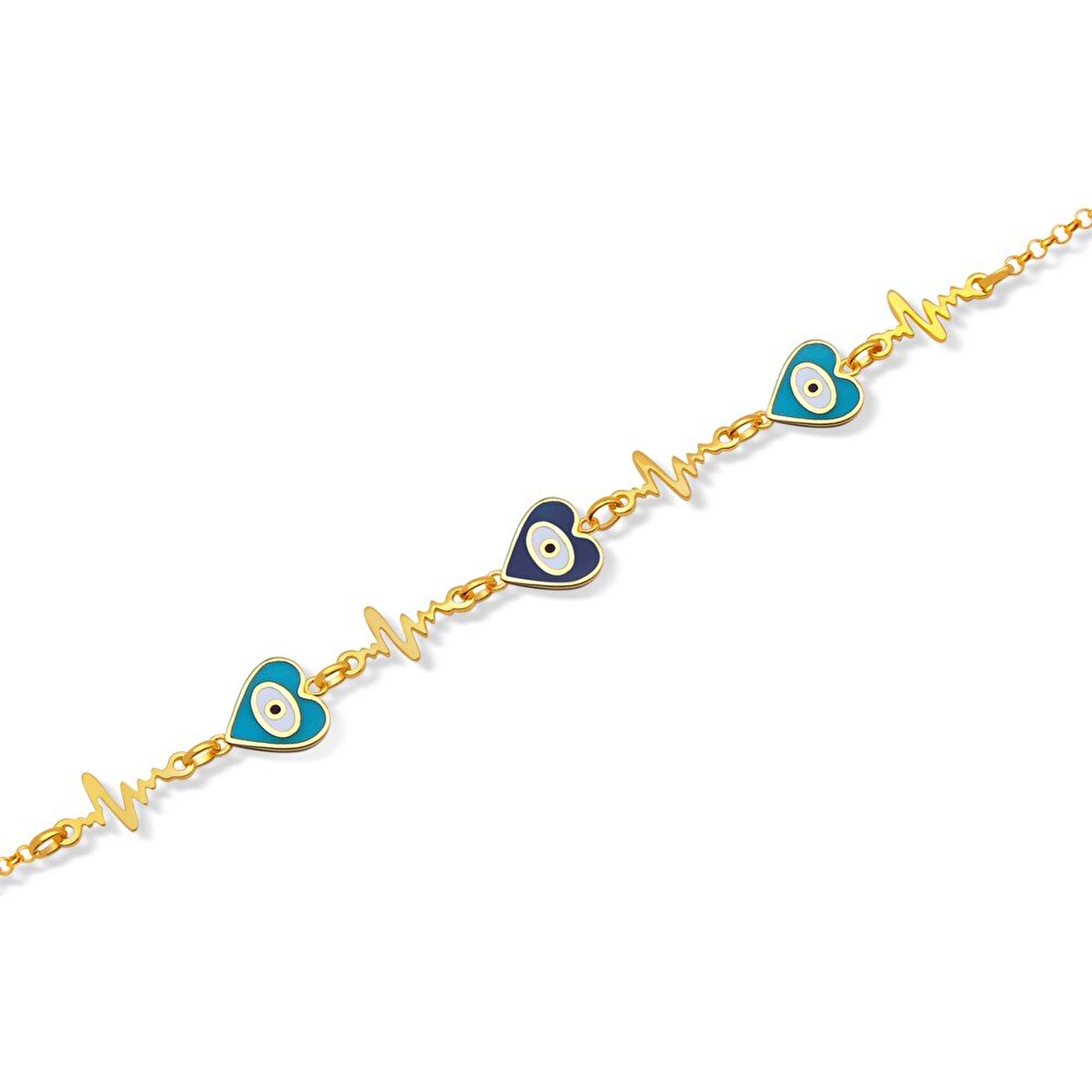 22 Ayar Sarı Altın Nazar Boncuklu Bileklik