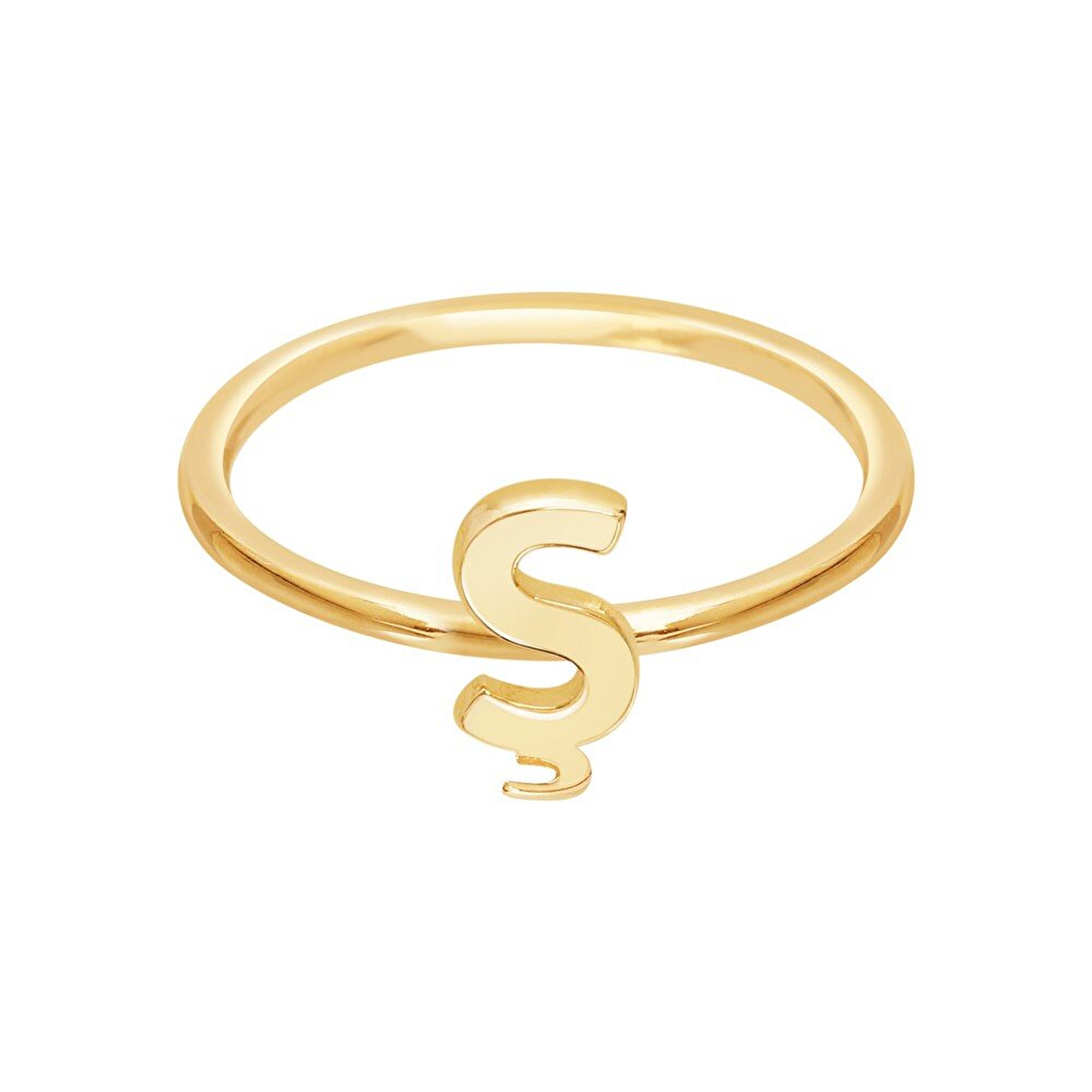 14 Ayar Sarı Altın Ş Harf Yüzük