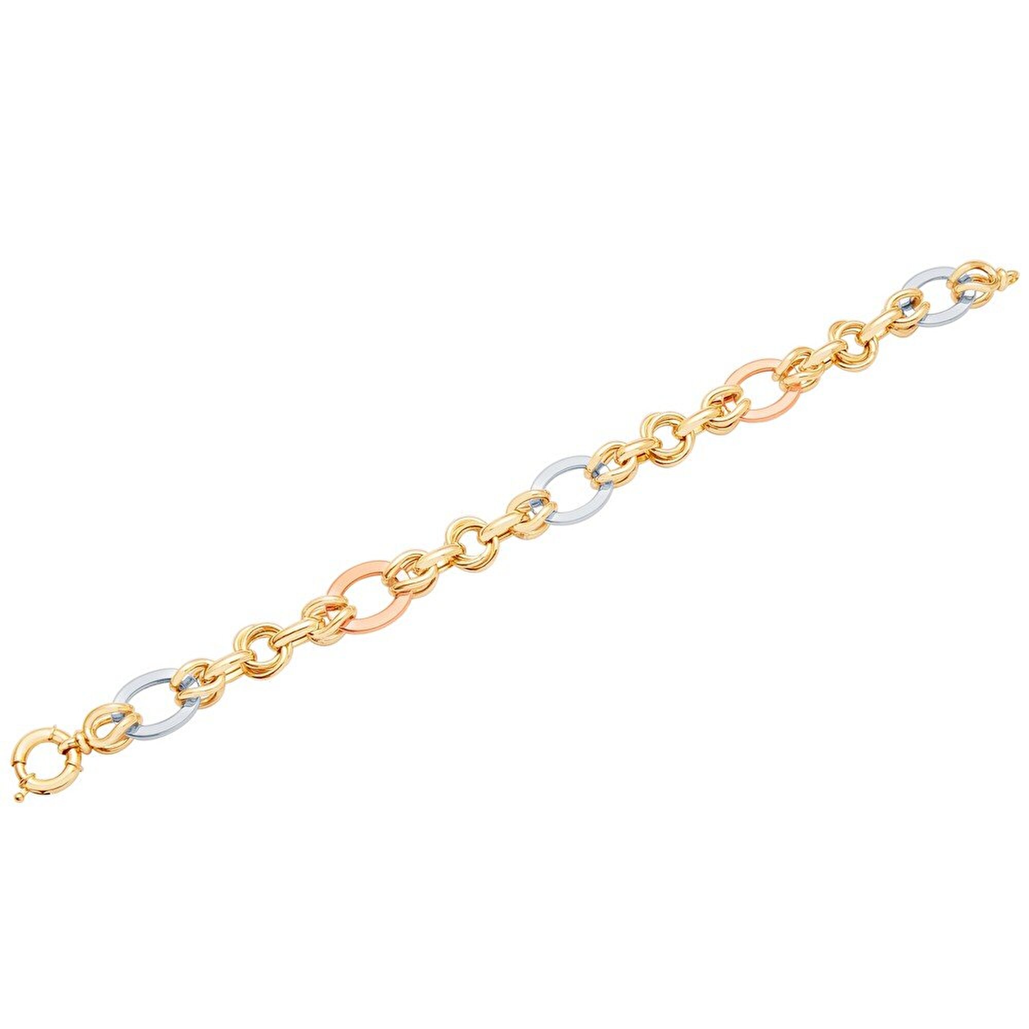 14 Ayar 3 Renkli Altın Zincir Bileklik