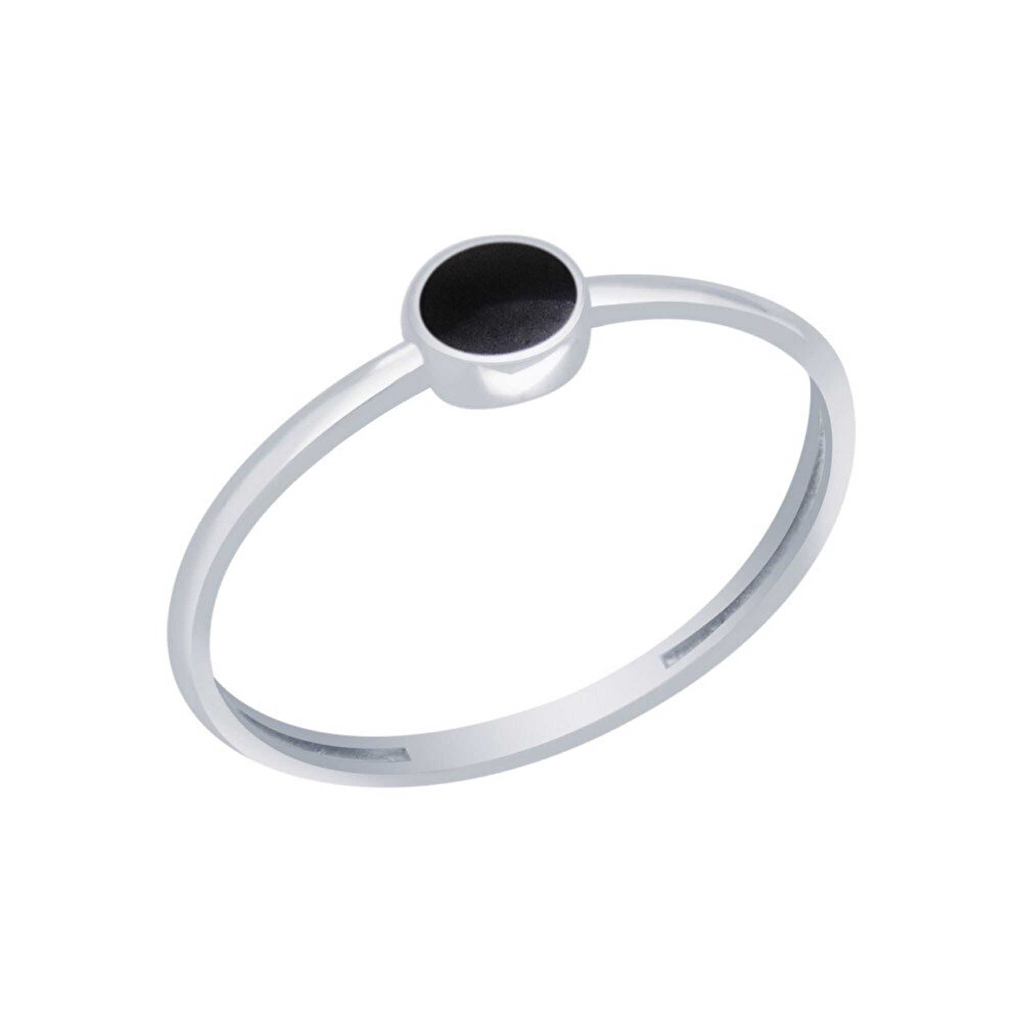 14 Ayar Siyah Mineli Minimal Yüzük