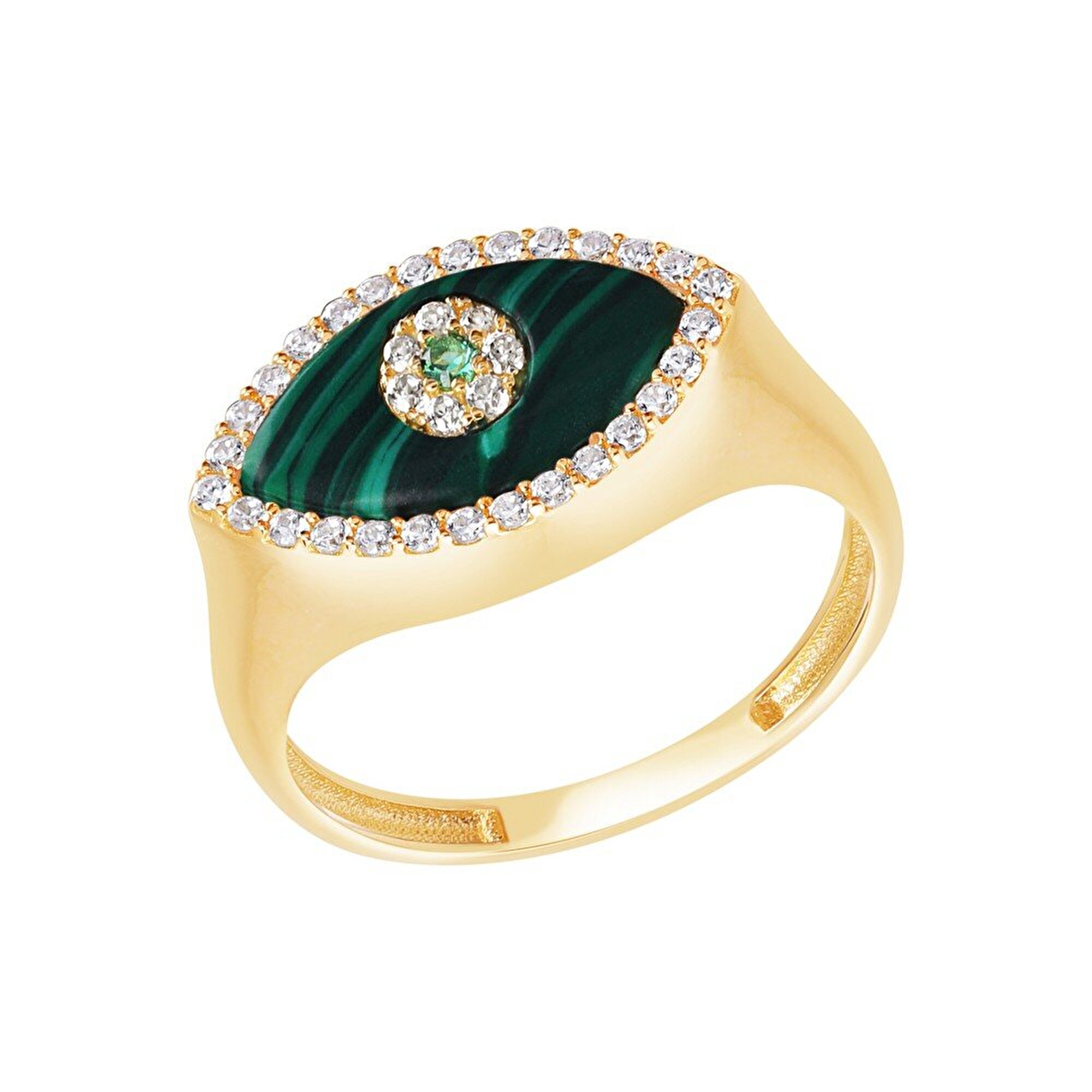 14 Ayar Sarı Altın Göz Figürlü Yüzük