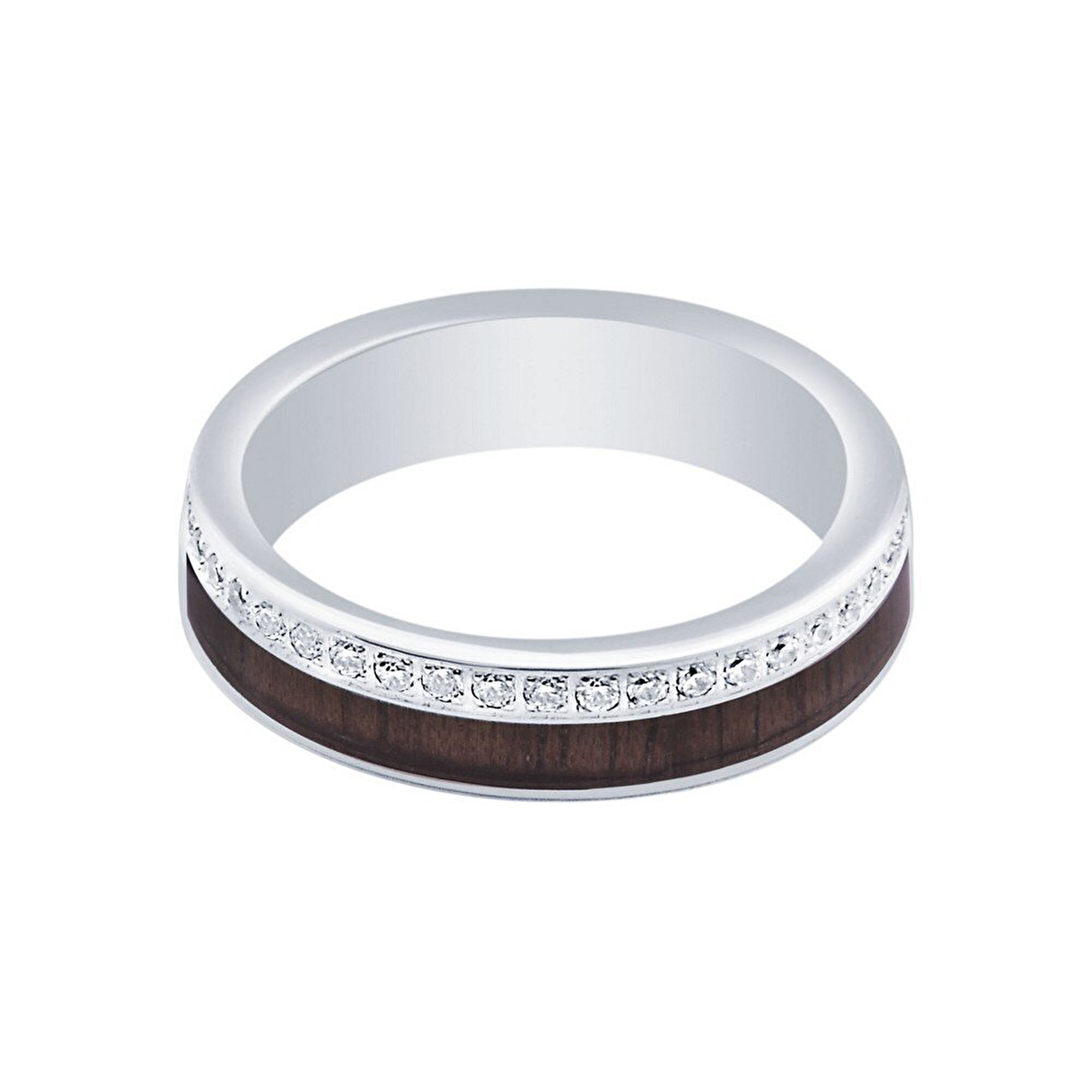 14 Ayar Beyaz Altın Modern Alyans