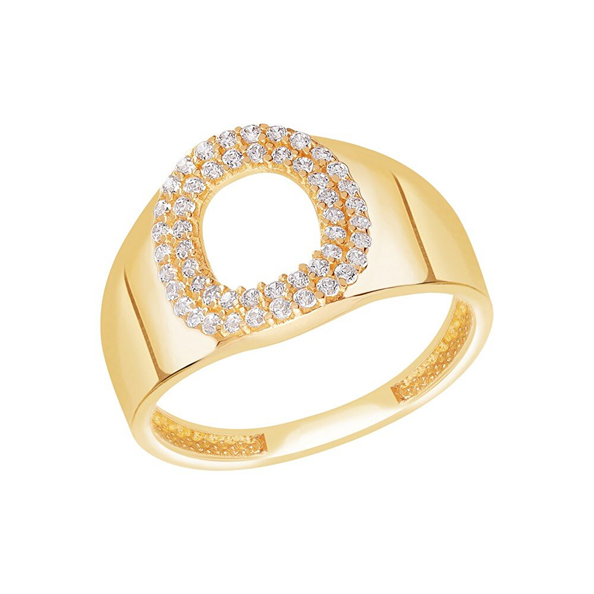 14 Ayar Sarı Altın O Harf Yüzük