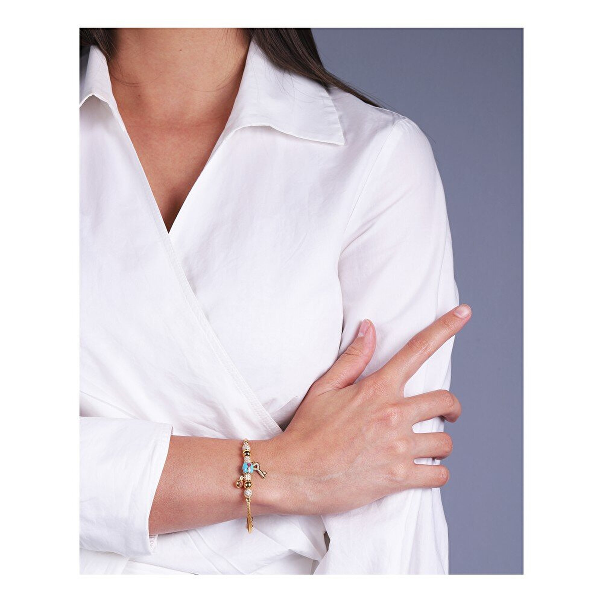 22 Ayar Sarı Altın Charm Bileklik