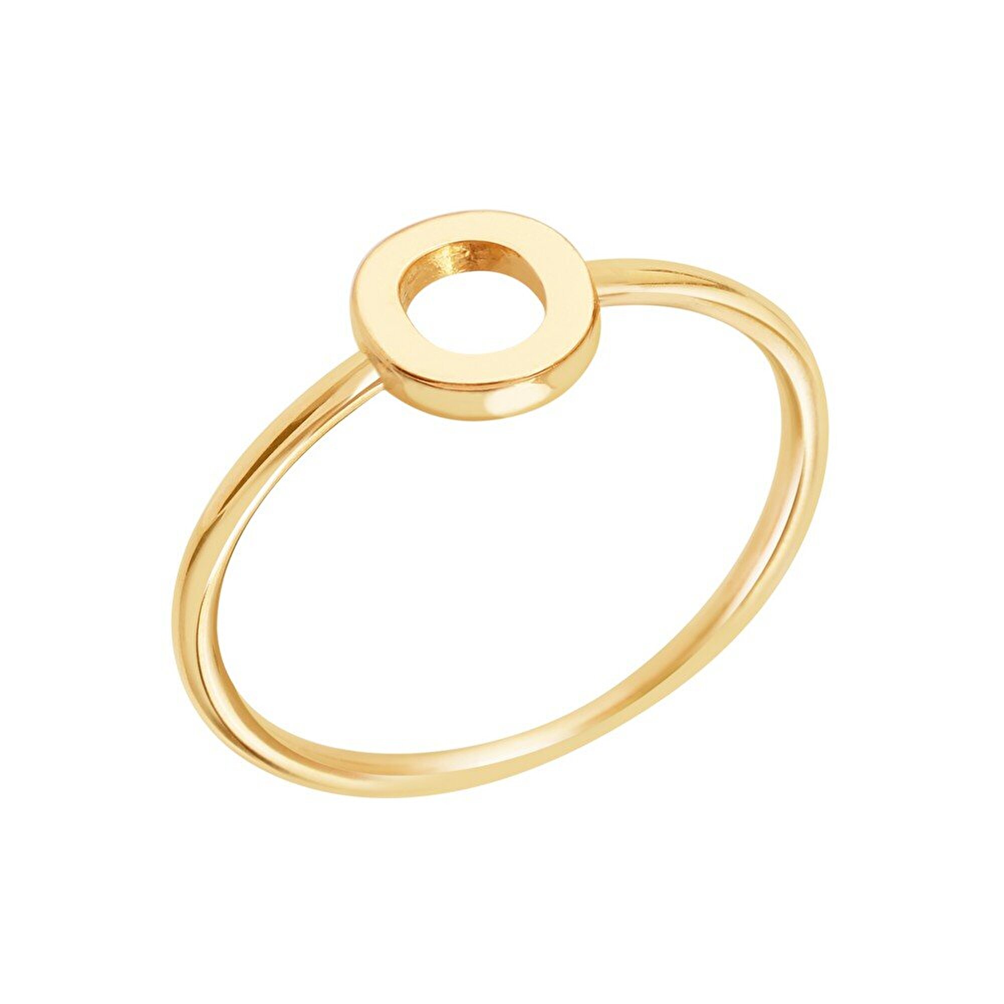 14 Ayar Sarı Altın O Harf Yüzük