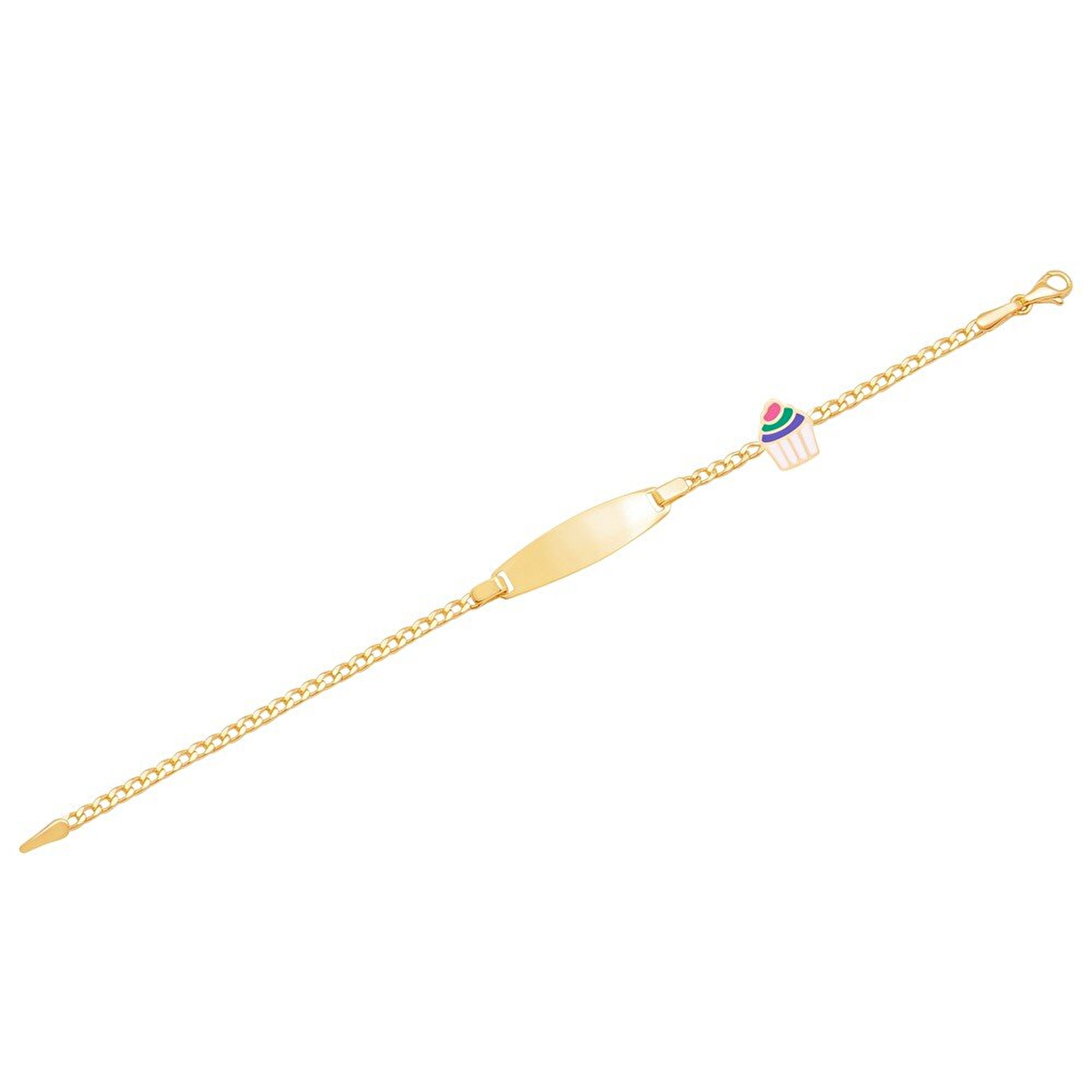 14 Ayar Sarı Altın Künye Bileklik