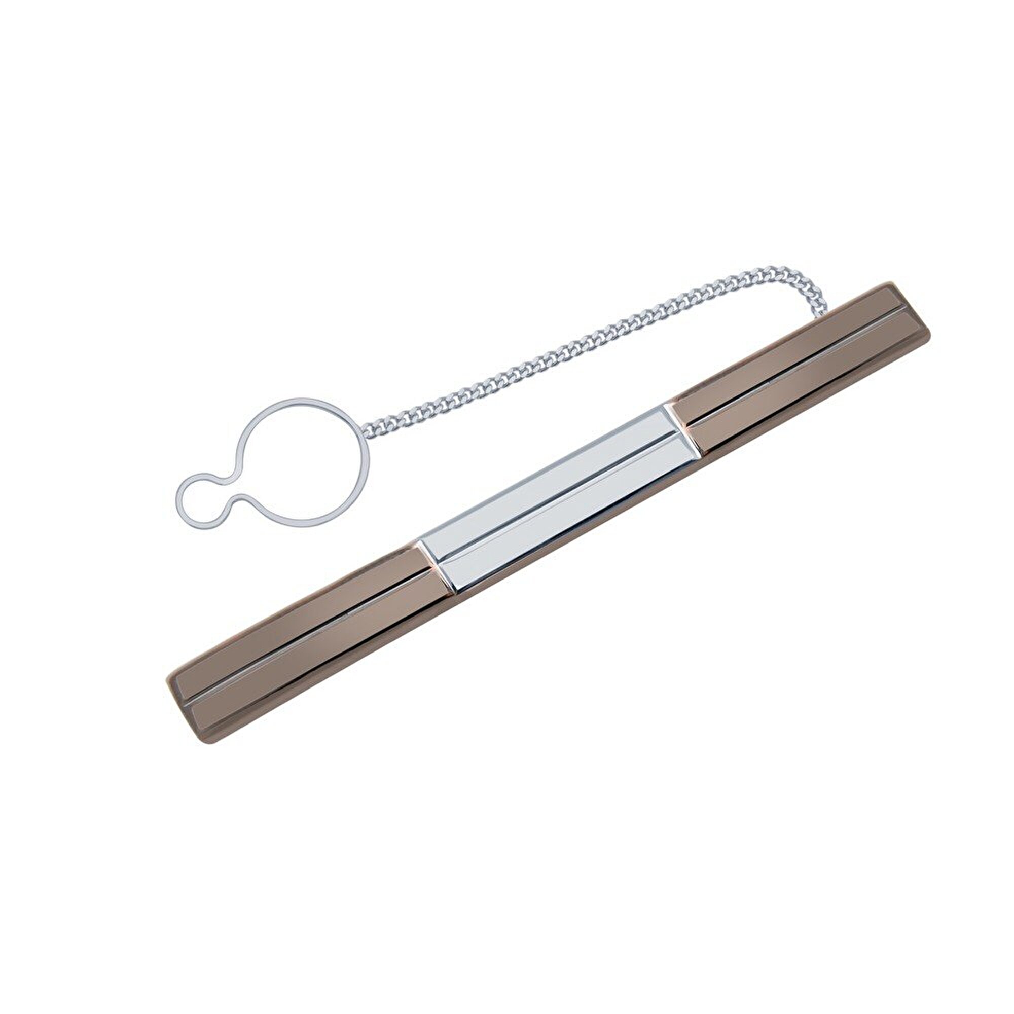 14 Ayar Beyaz-Siyah Altın Kravat İğnesi