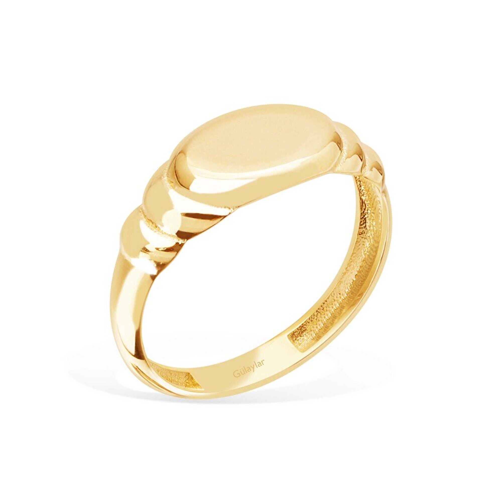 14 Ayar Sarı Altın Kişiye Özel Harf Yüzük