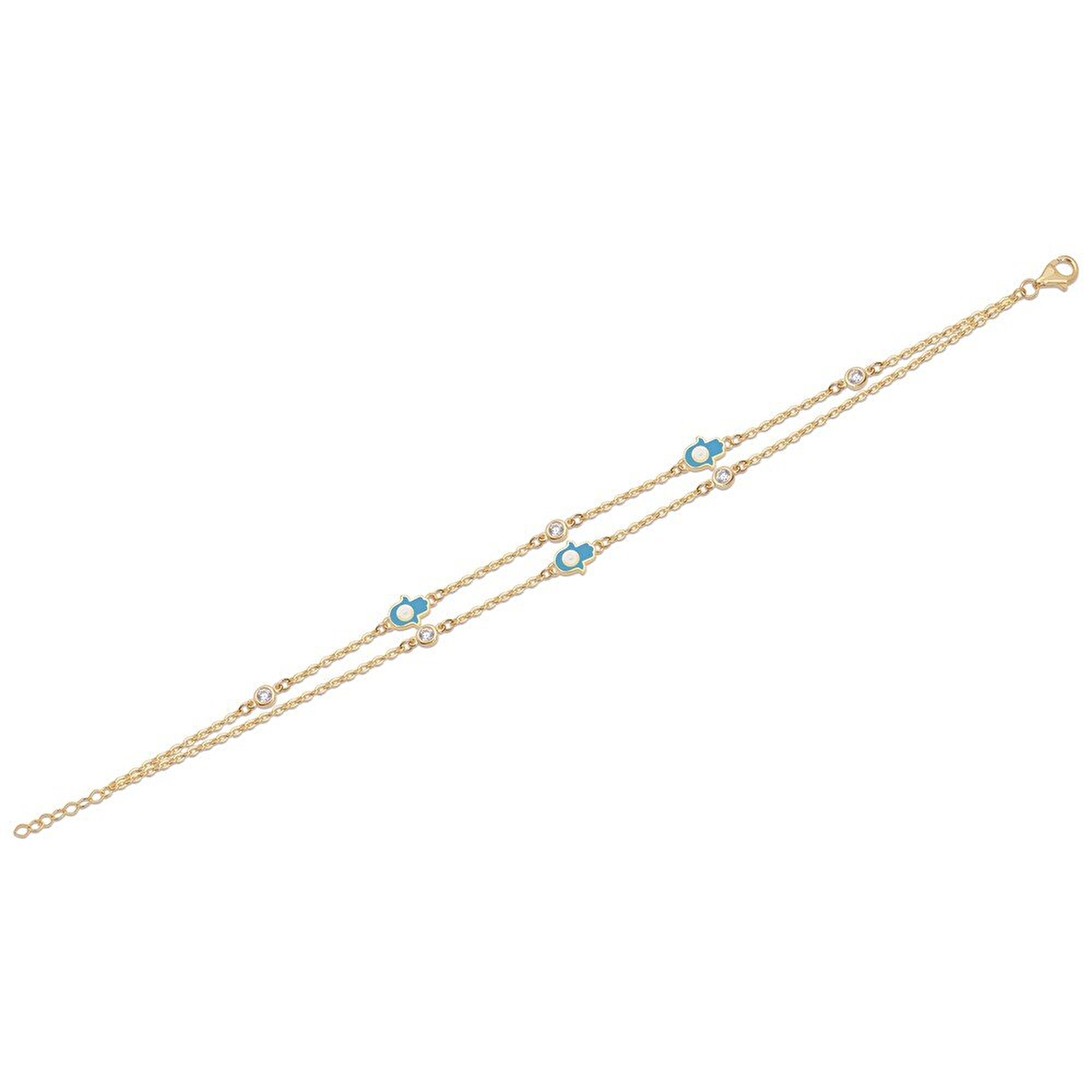 14 Ayar Sarı Altın Fatma Ana Eli Figürlü Bileklik