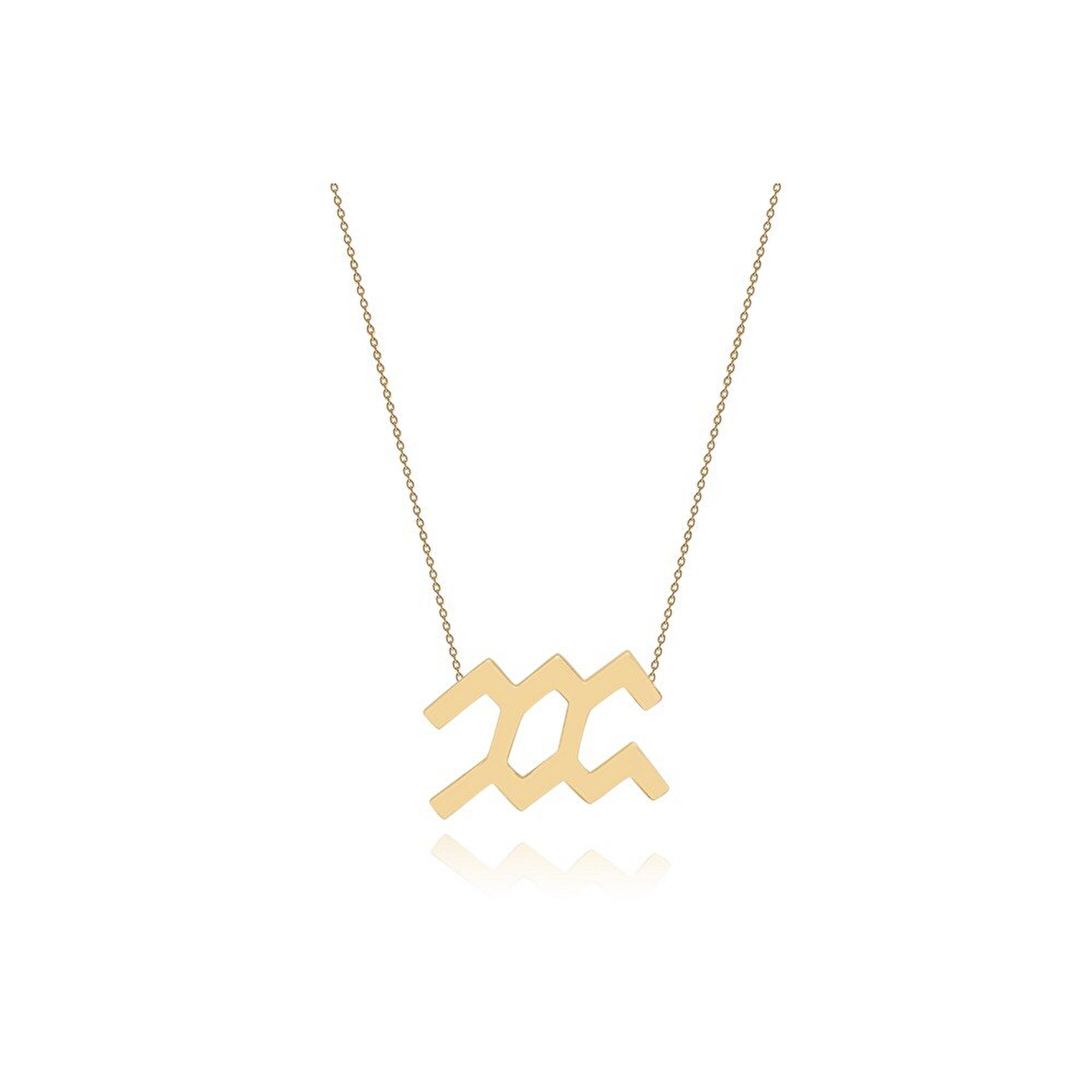 14 Ayar Sarı Altın Kova Burç Kolye