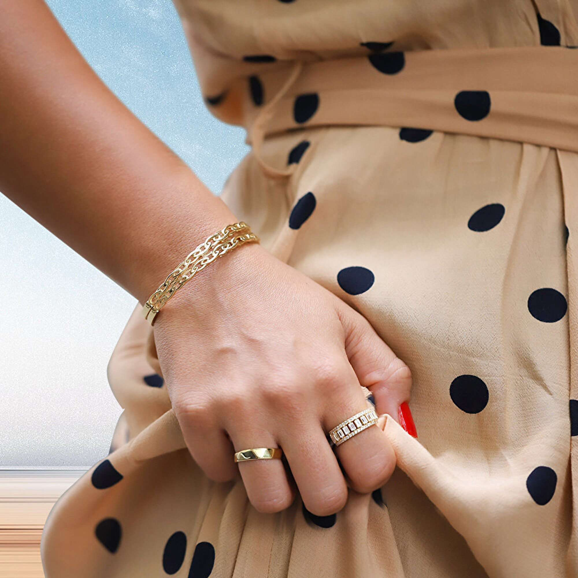 14 Ayar Sarı Altın Kelepçe Bilezik