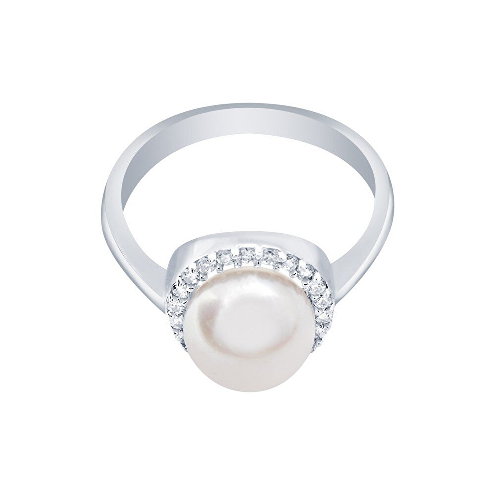 14 Ayar Beyaz Altın İnci Yüzük