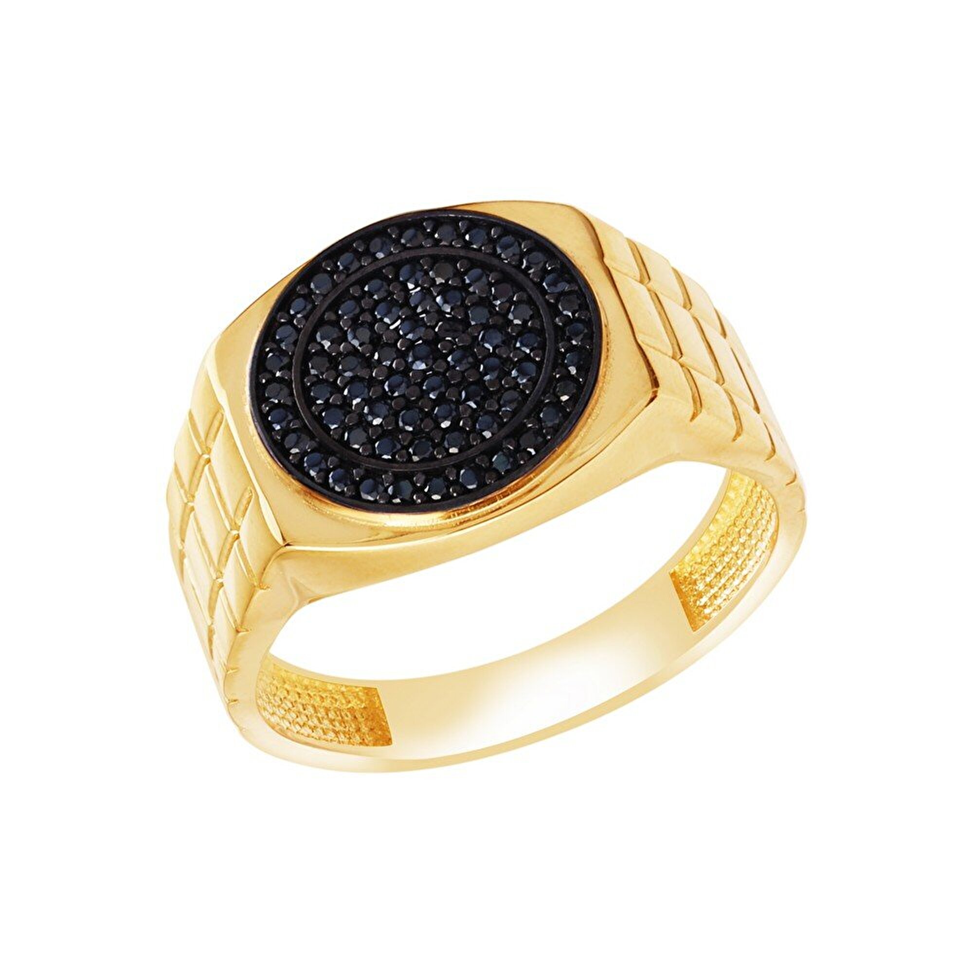 14 Ayar Sarı-Siyah Altın Erkek Yüzük