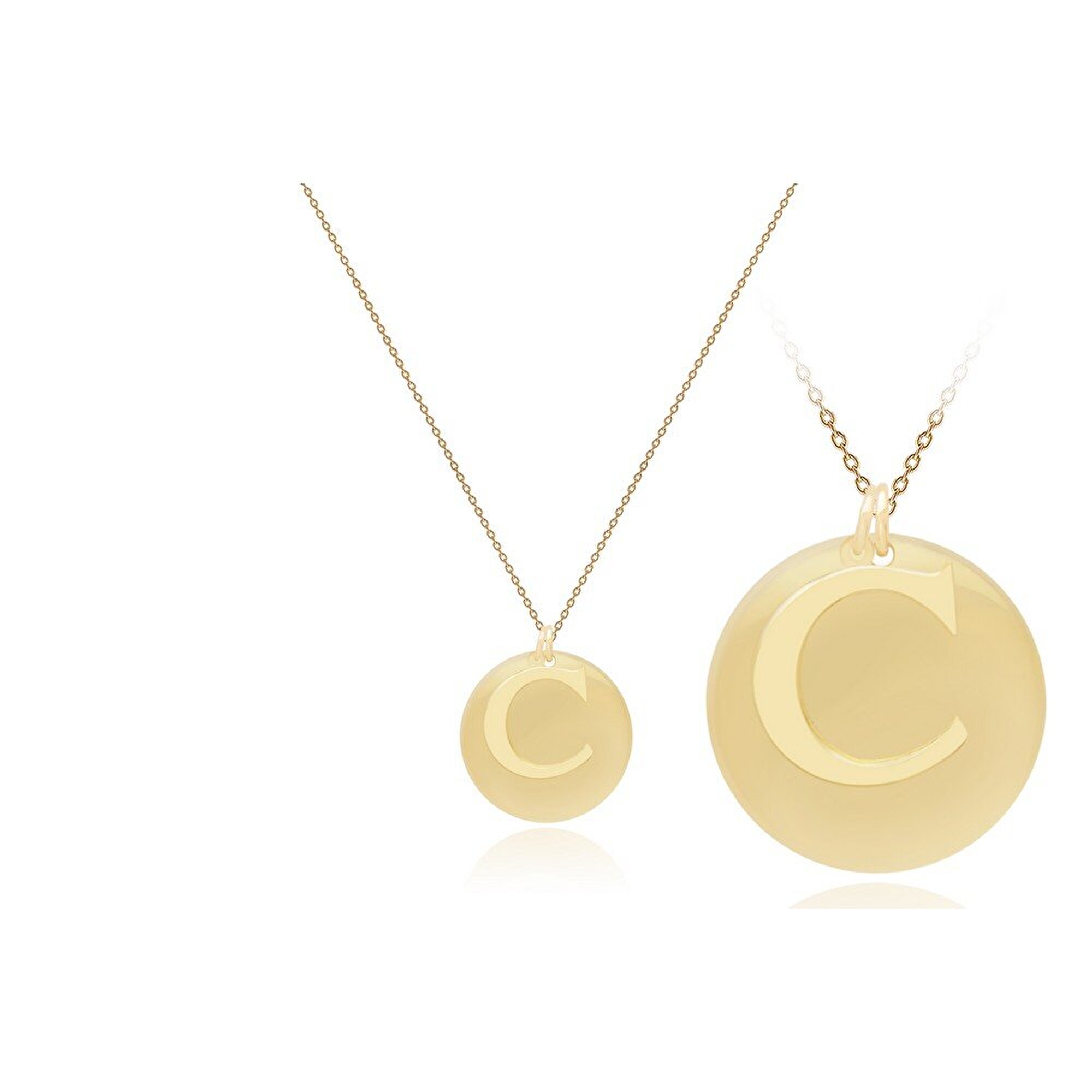 14 Ayar C Harf Plaka Kolye