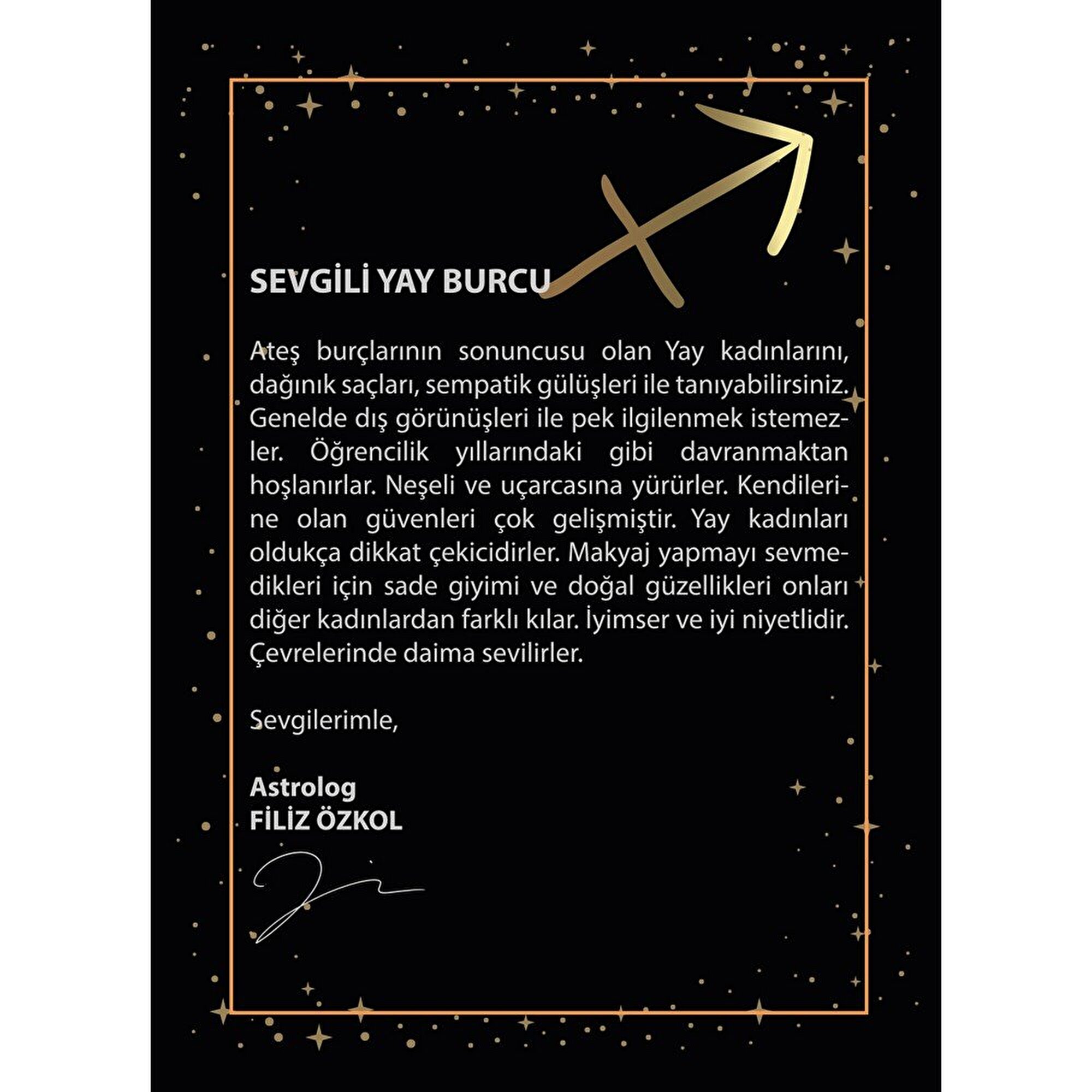 14 Ayar Sarı Altın Yay Burç Kolye