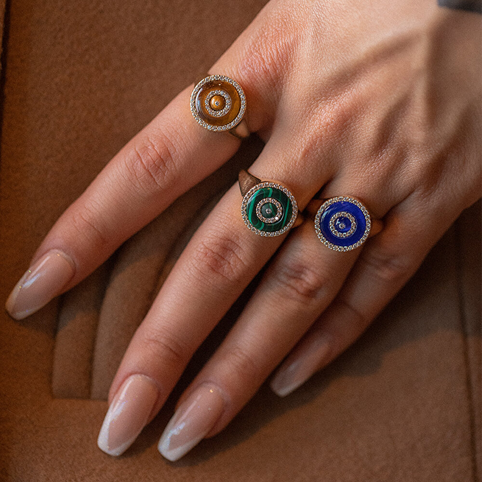 14 Ayar Sarı Altın Göz Figürlü Yüzük