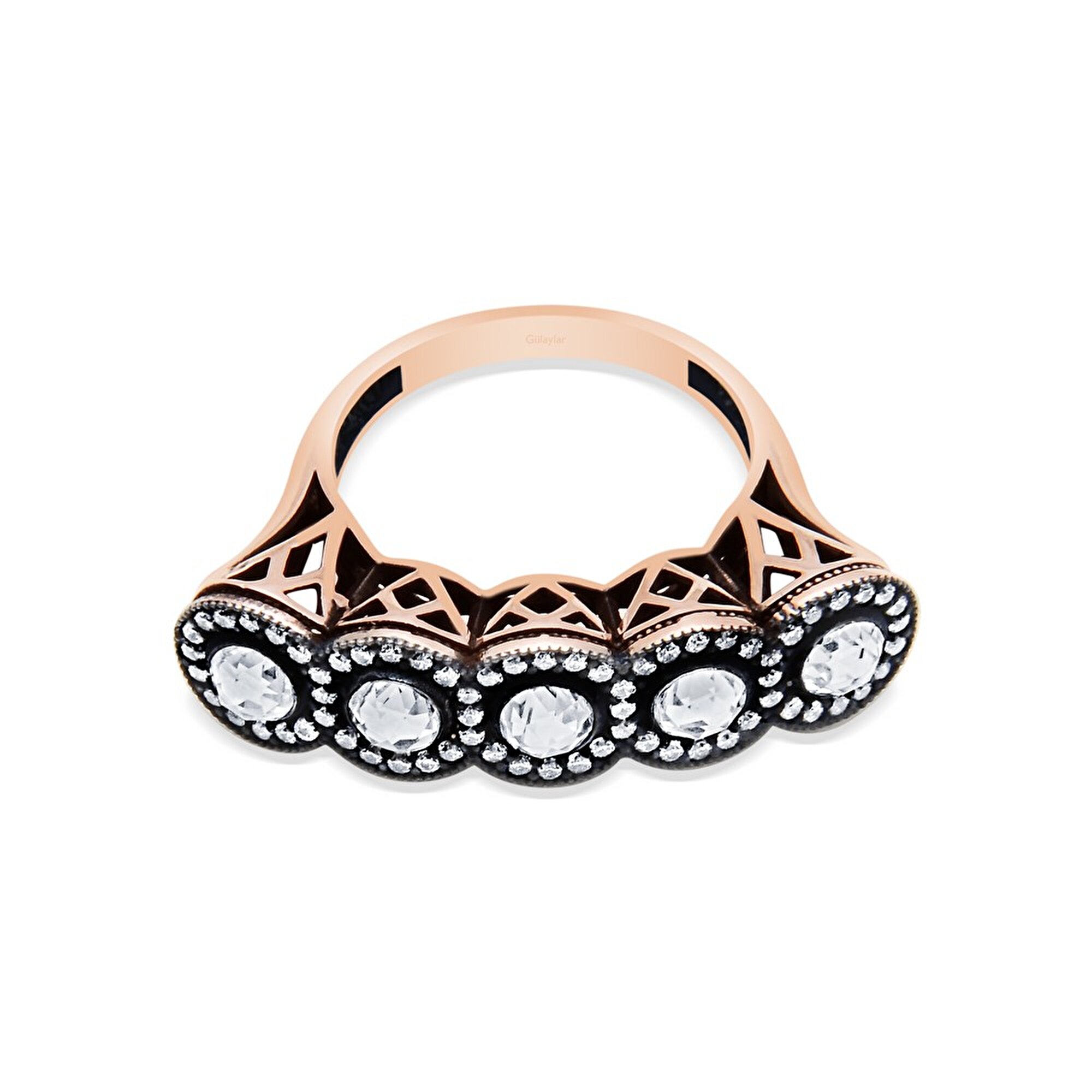 8 Ayar Rose Altın Beştaş Yüzük