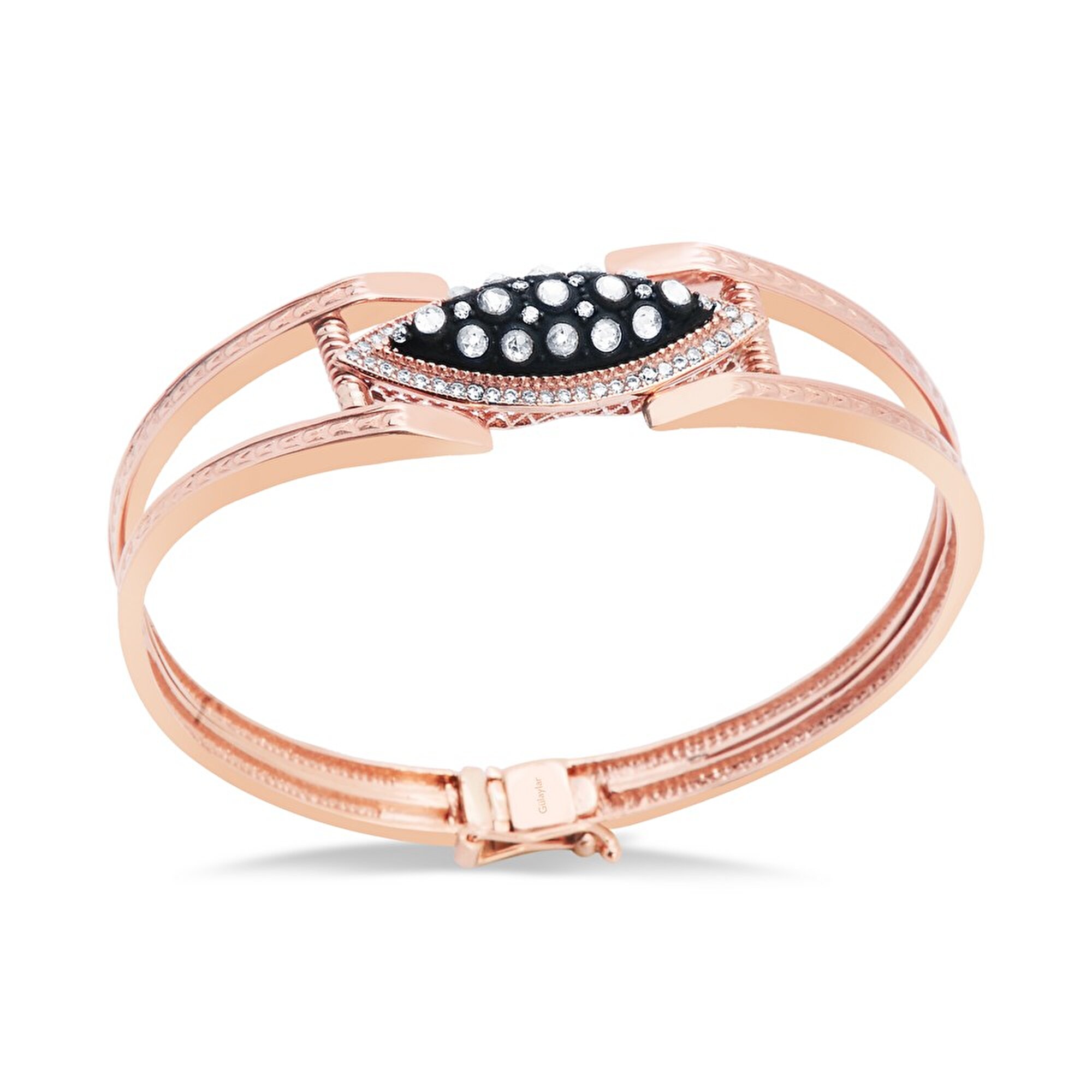 8 Ayar Rose Altın Elmas Görünümlü Bilezik