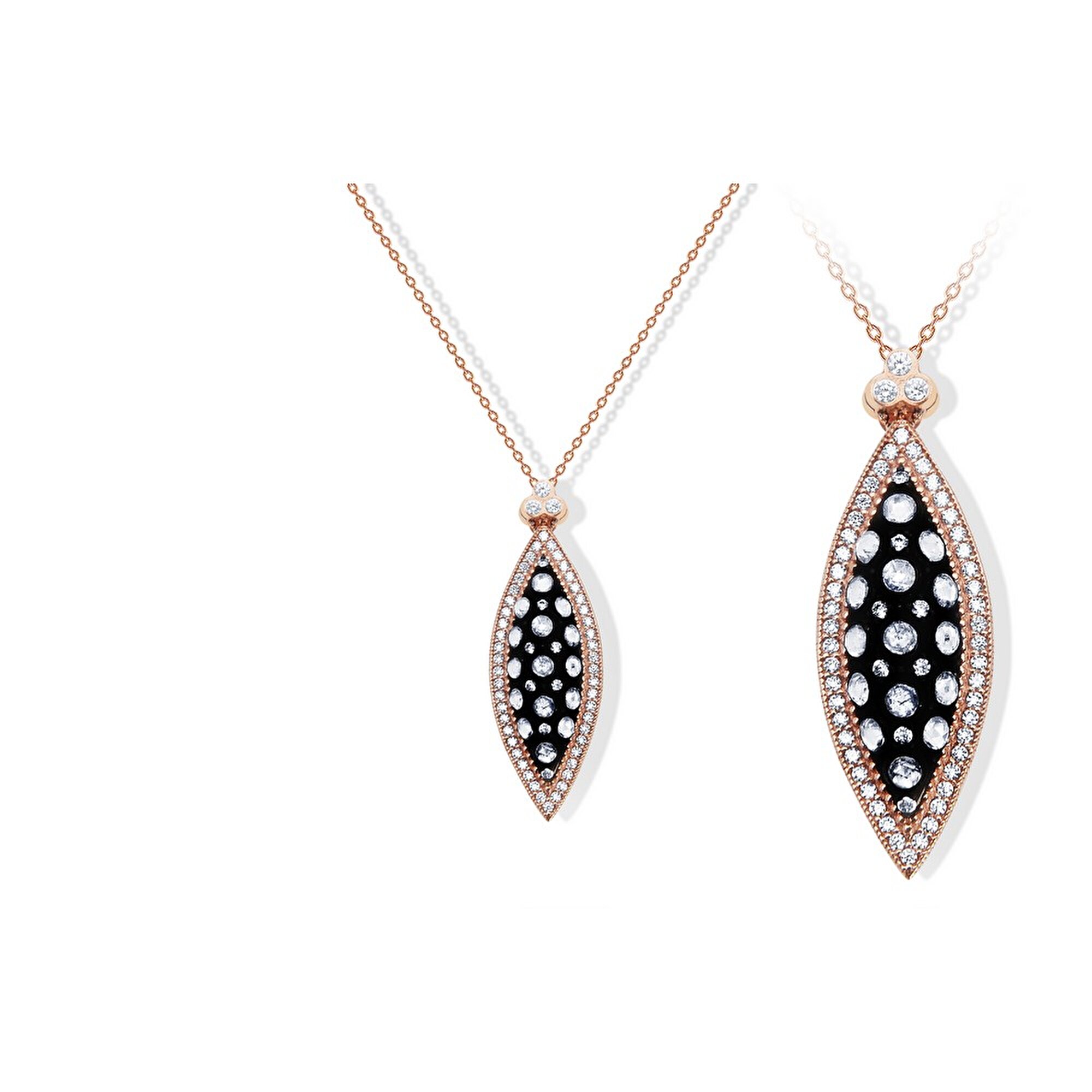 8 Ayar Rose Altın Elmas Görünümlü Kolye