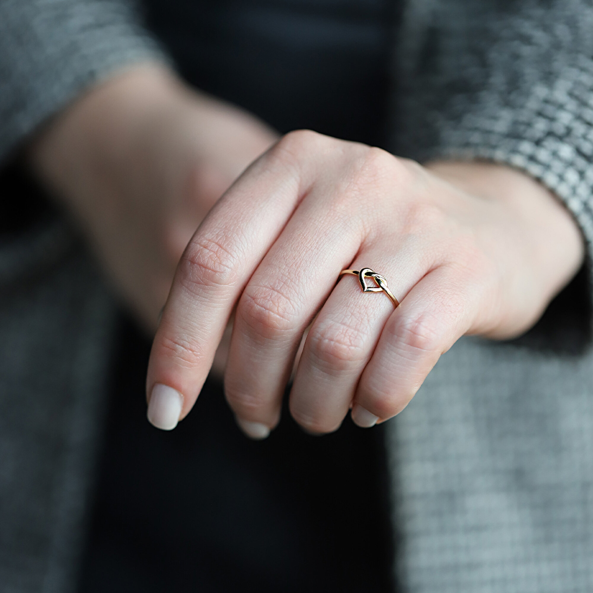 8 Ayar Sarı Altın Kalp Figürlü Yüzük