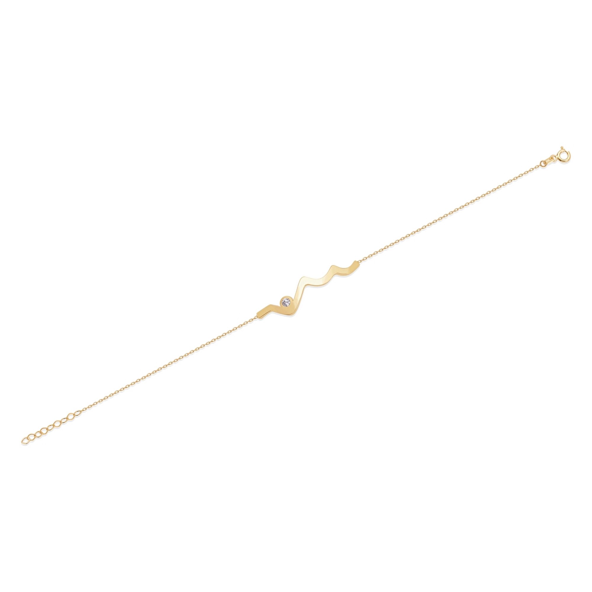 8 Ayar Sarı Altın Nabız Figürlü Bileklik