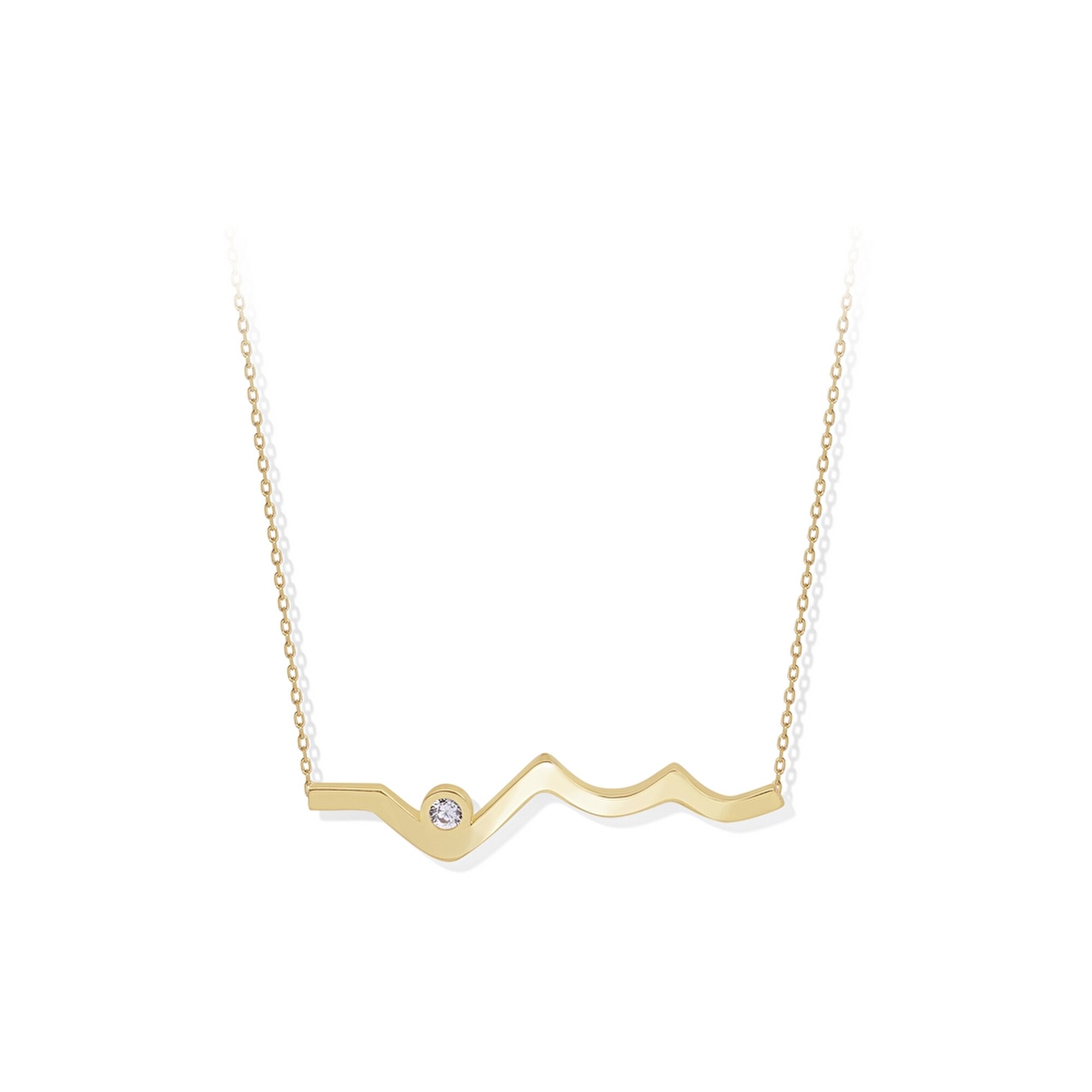 8 Ayar Sarı Altın Nabız Kolye