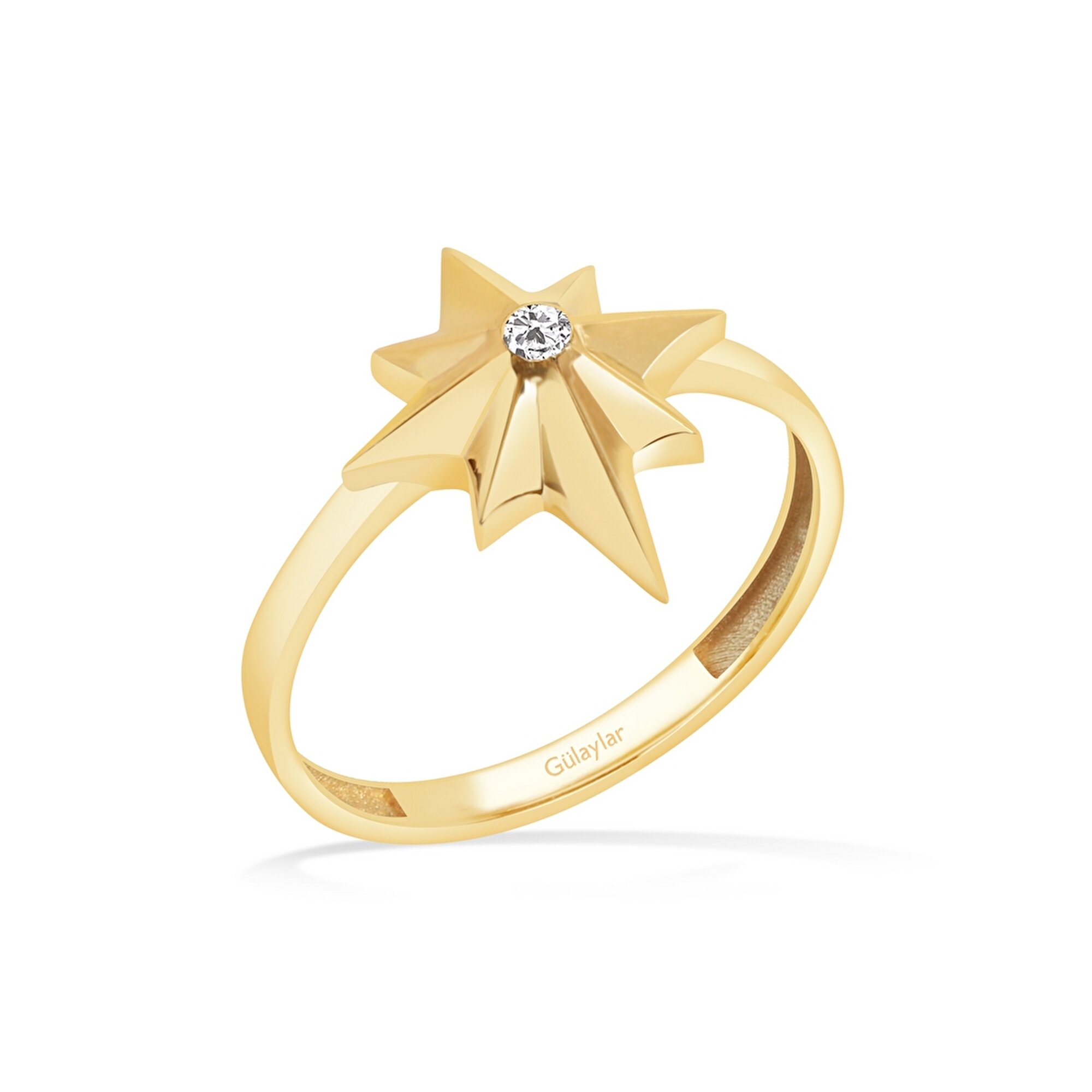 8 Ayar Sarı Altın Kutup Yıldızı Yüzük