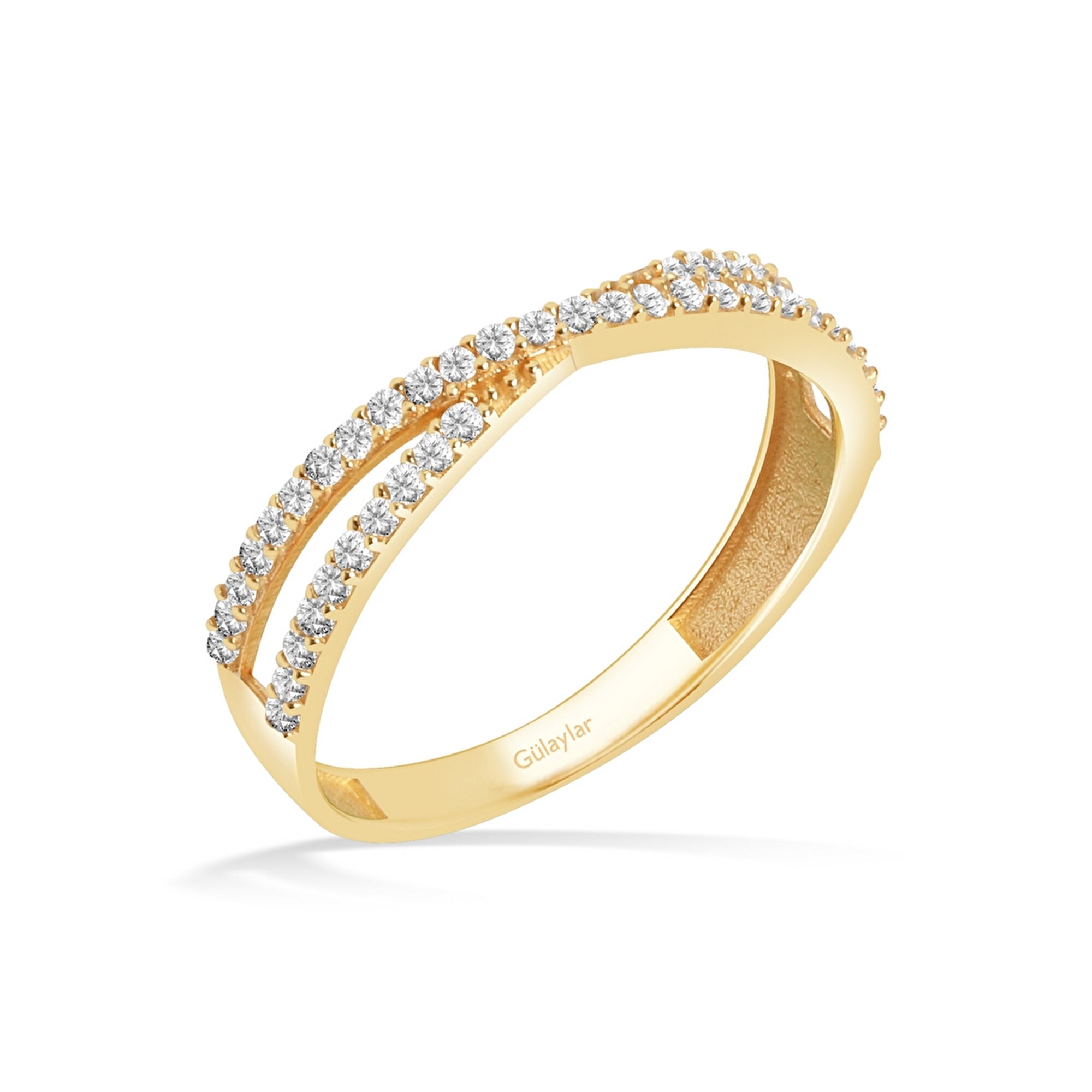 8 Ayar Sarı Altın Taşlı Yüzük