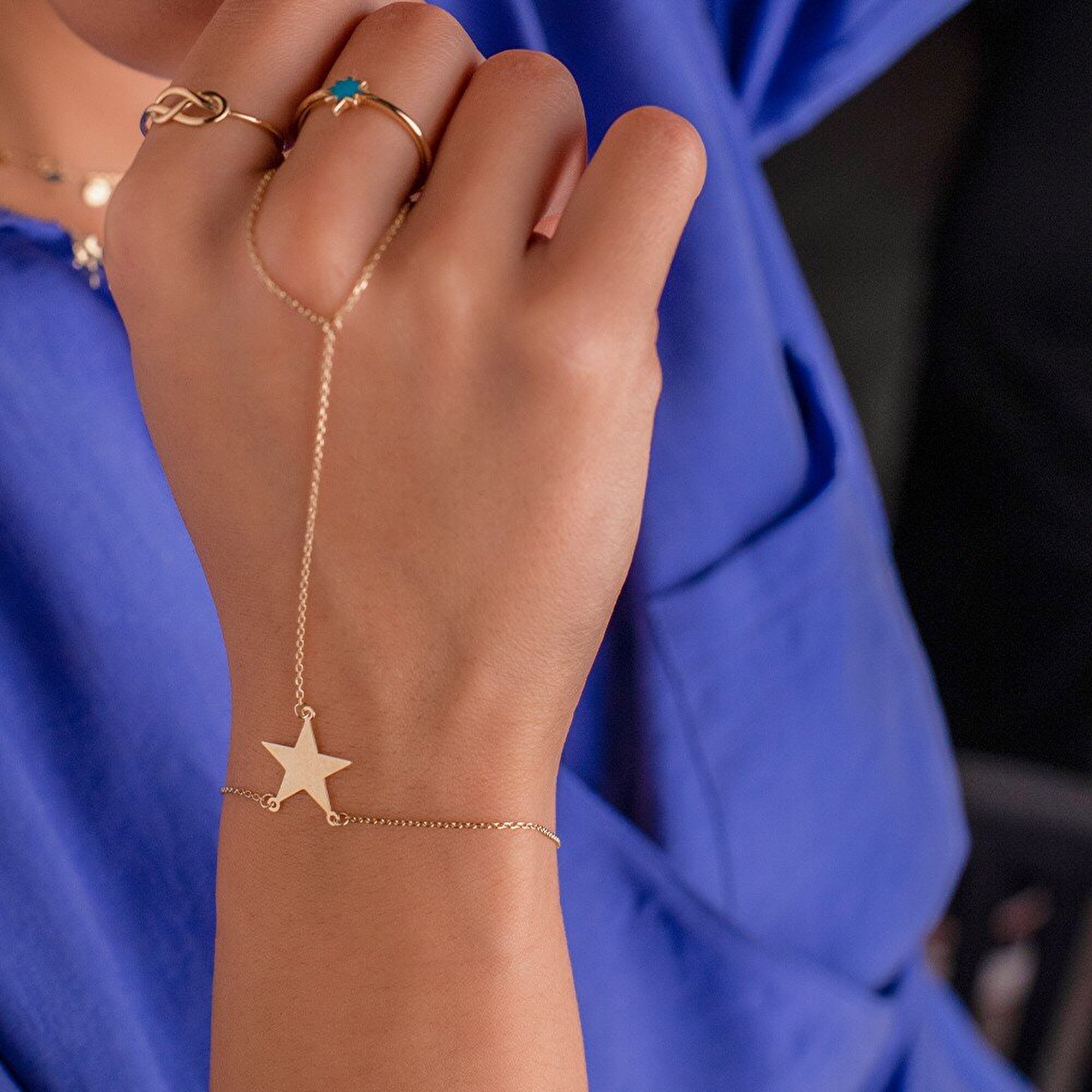 14 Ayar Sarı Altın Yıldız Figürlü Şahmeran