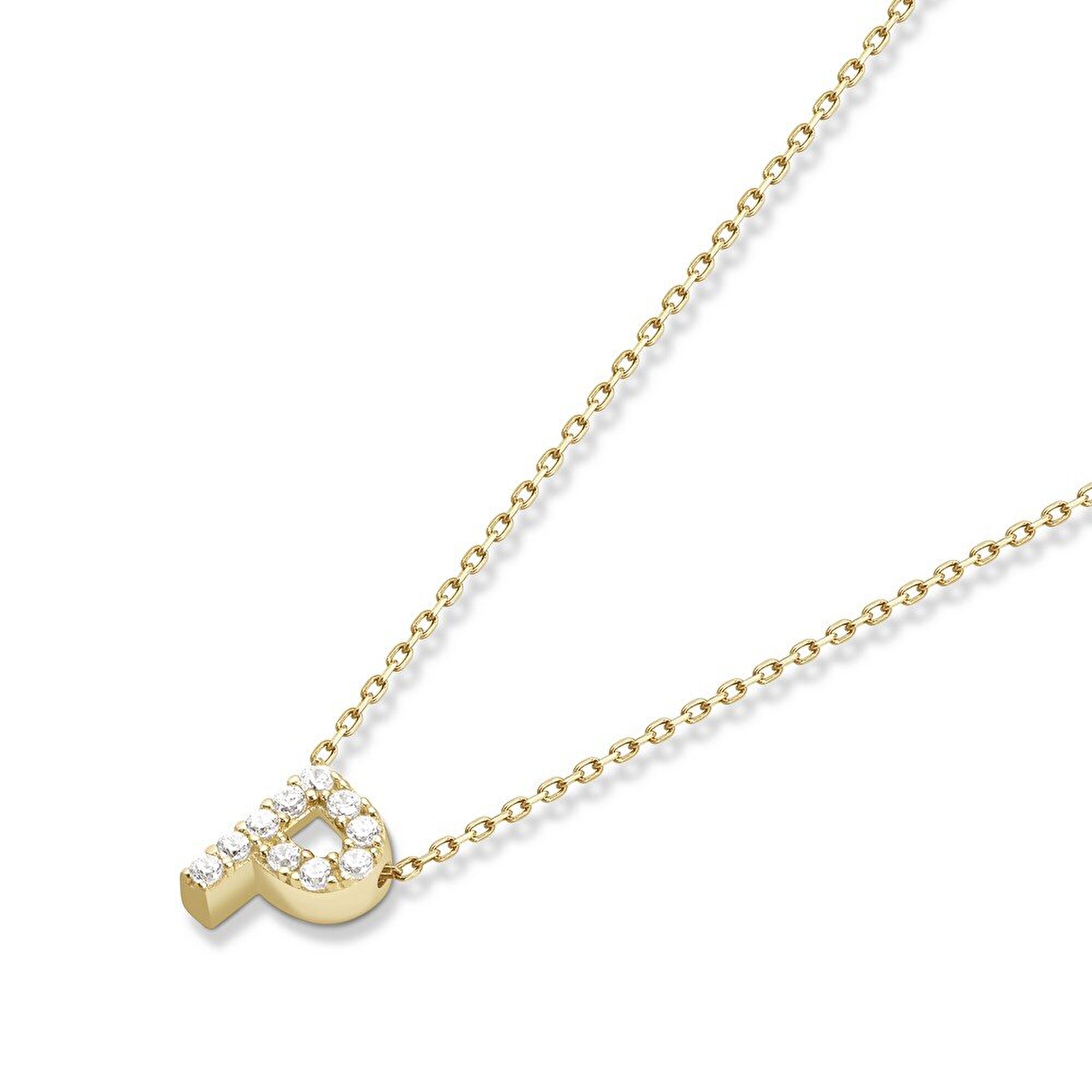 14 Ayar Sarı Altın P Harf Kolye