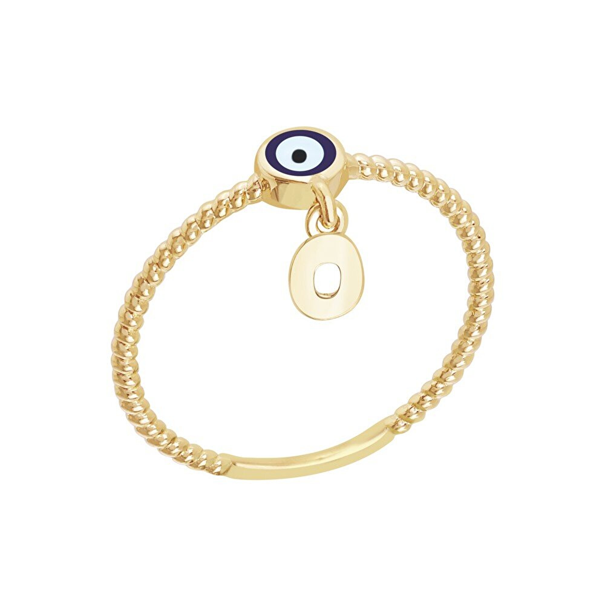 14 Ayar Sarı Altın O Harf Yüzük