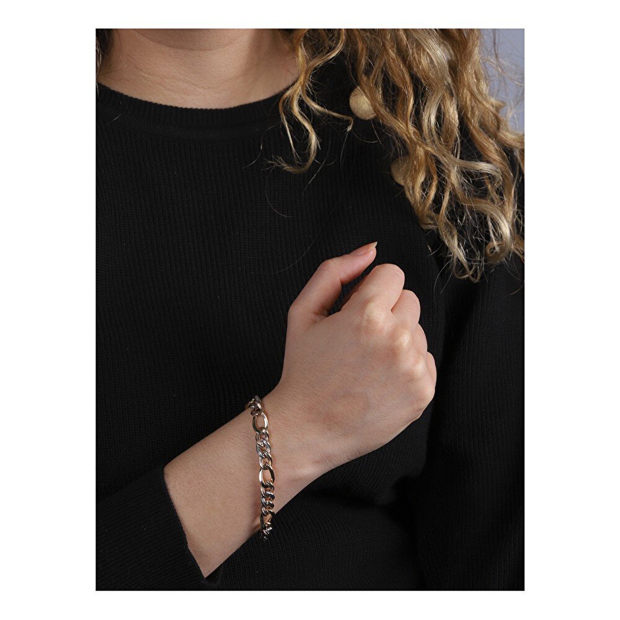 14 Ayar 3 Renkli Altın Zincir Bileklik