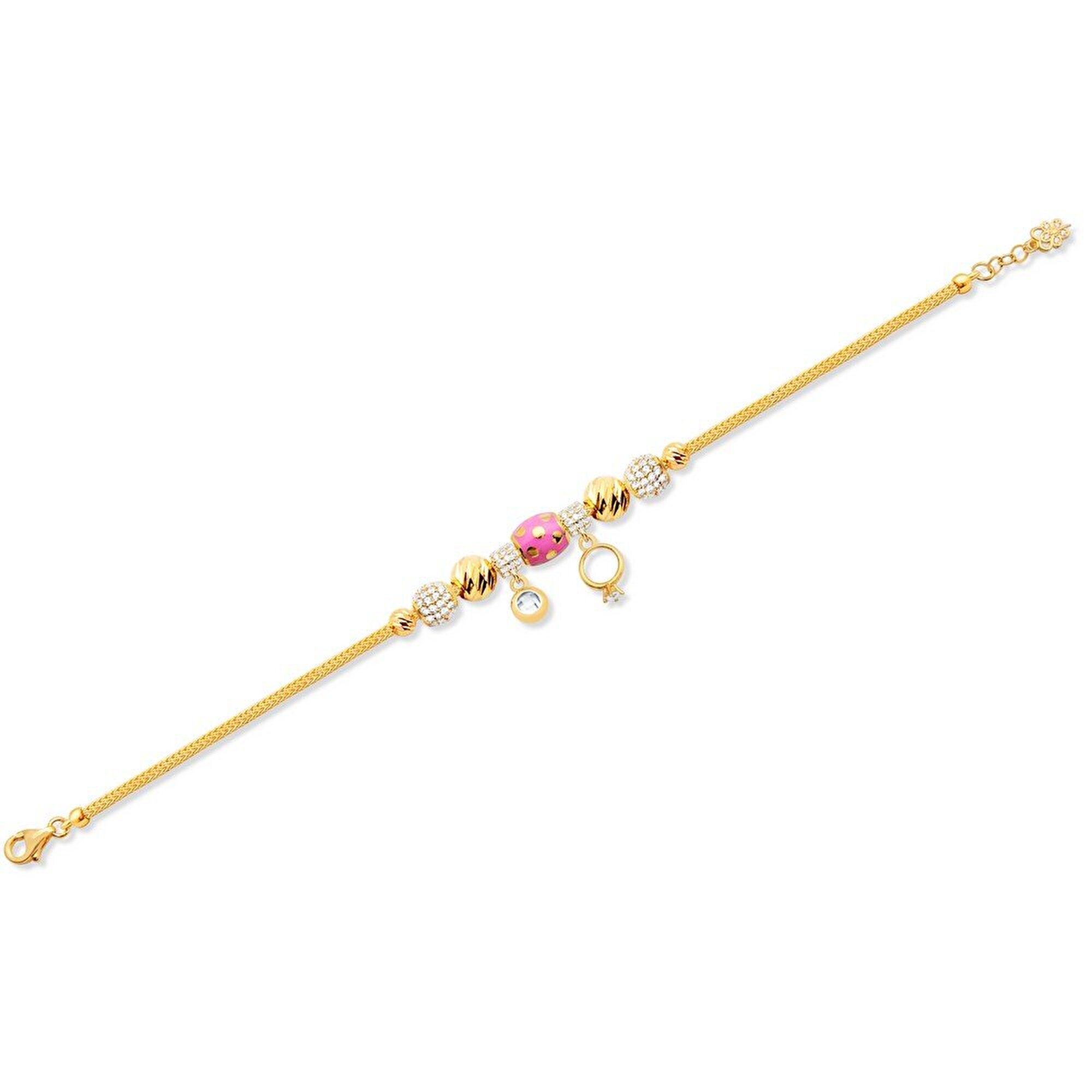 22 Ayar Sarı Altın Charm Bileklik