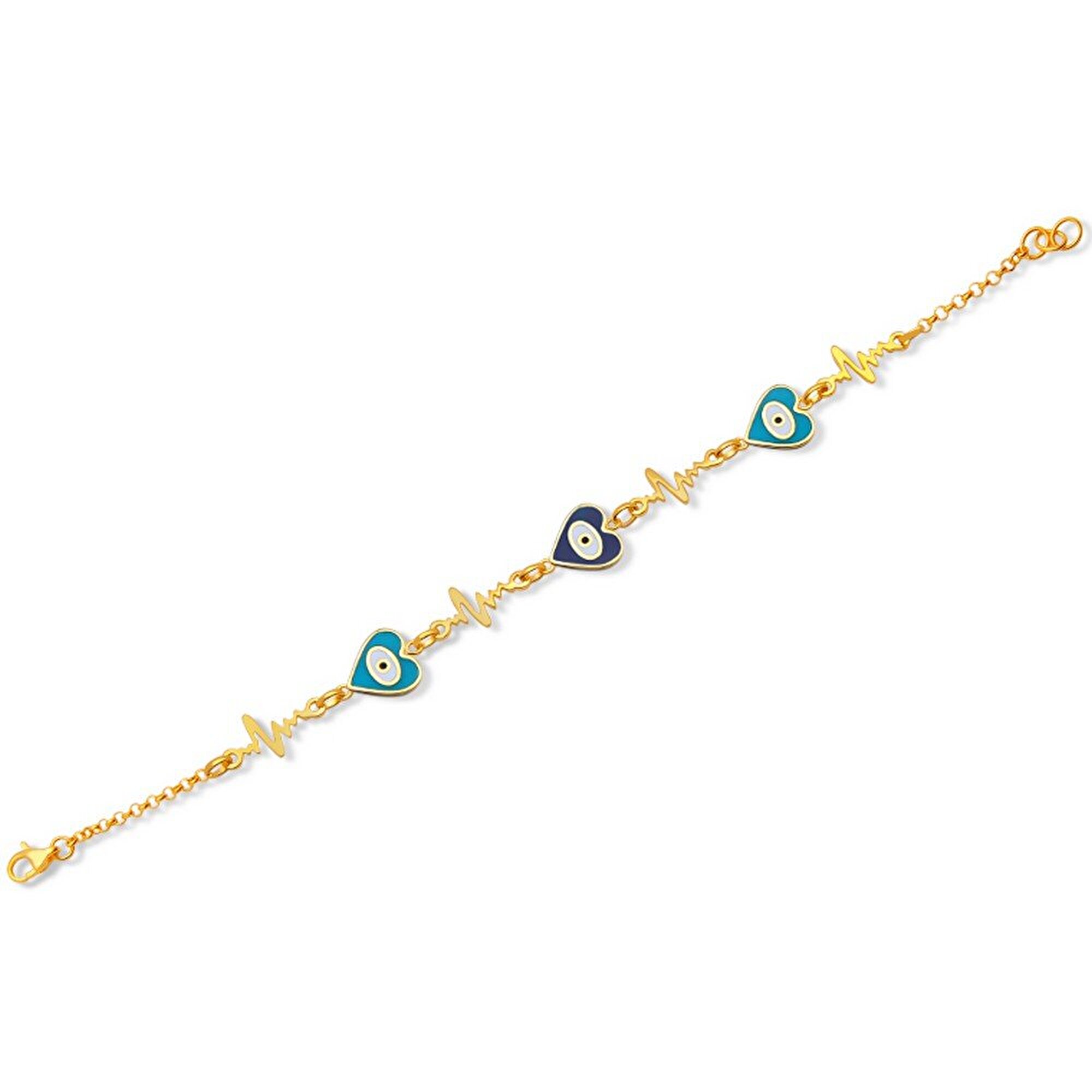 22 Ayar Sarı Altın Nazar Boncuklu Bileklik