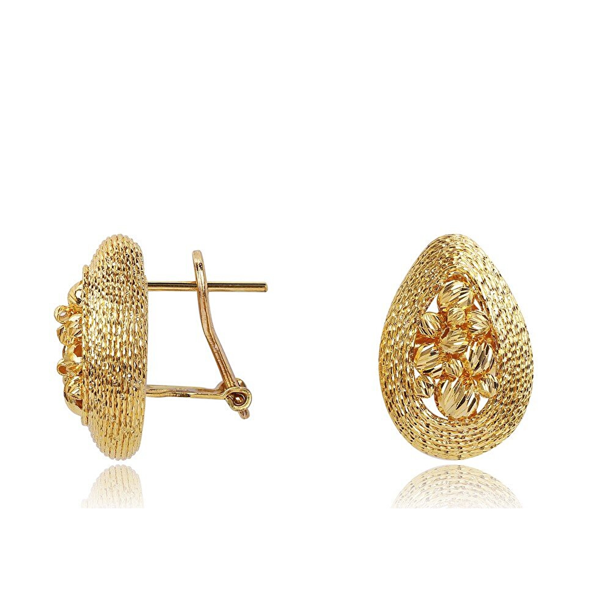 22 Ayar Sarı Altın Dorika Küpe