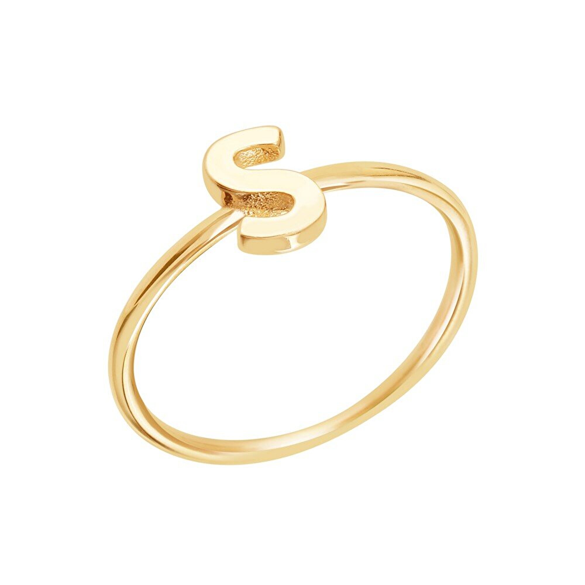 14 Ayar Sarı Altın S Harf Yüzük
